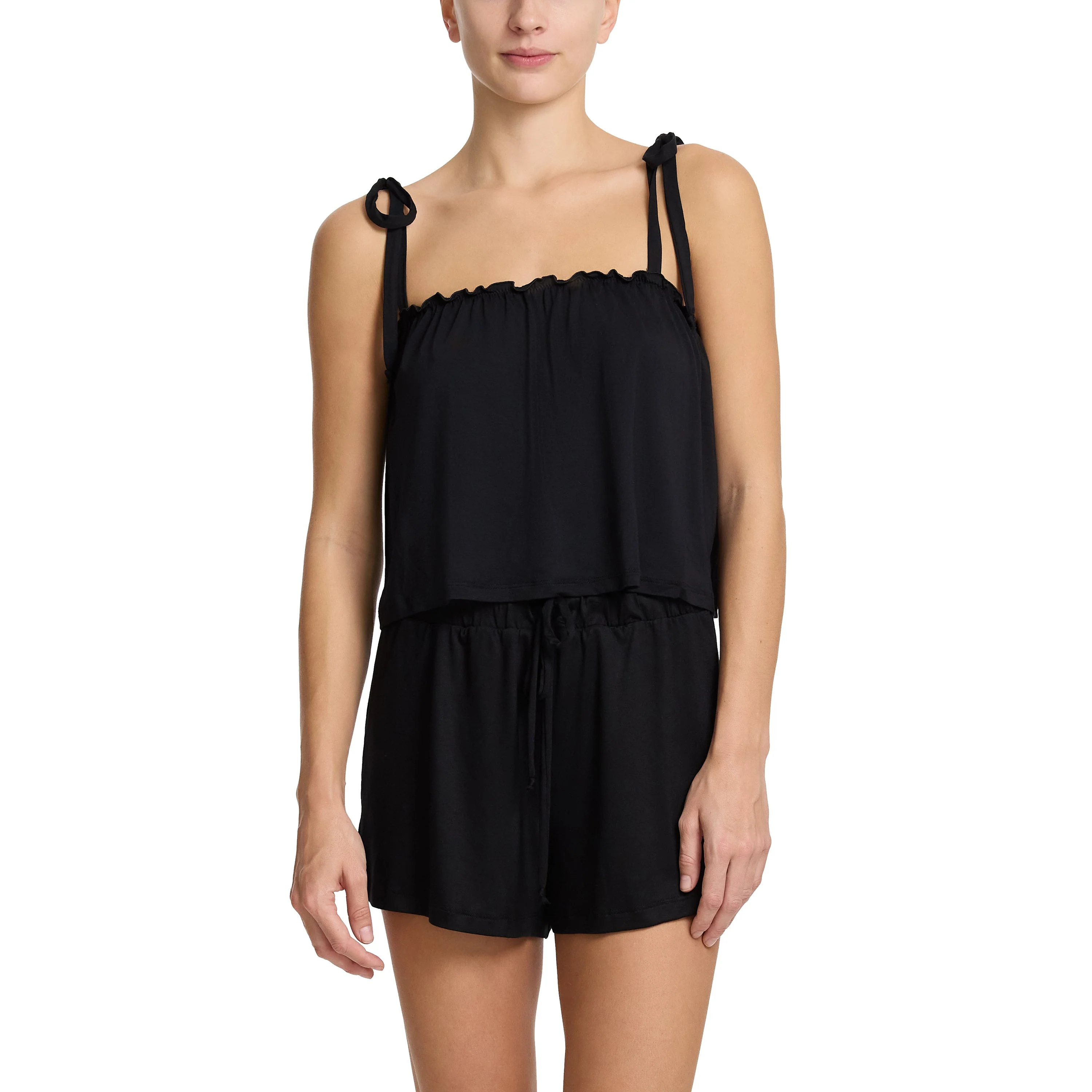 Unwind Shoulder Tie Tank | Black - Image 5