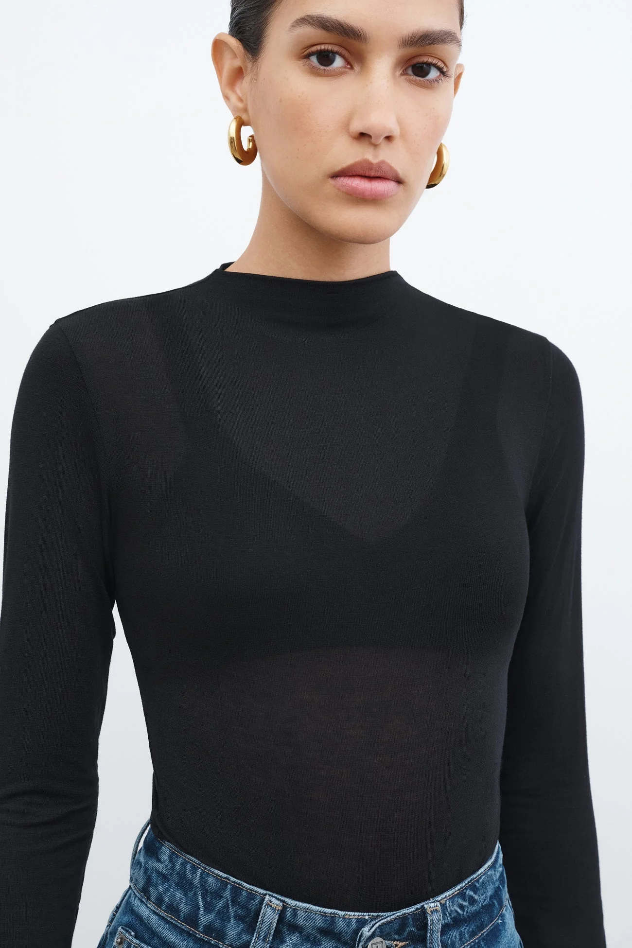 Liana Mock Turtleneck | Light Beige - Image 12