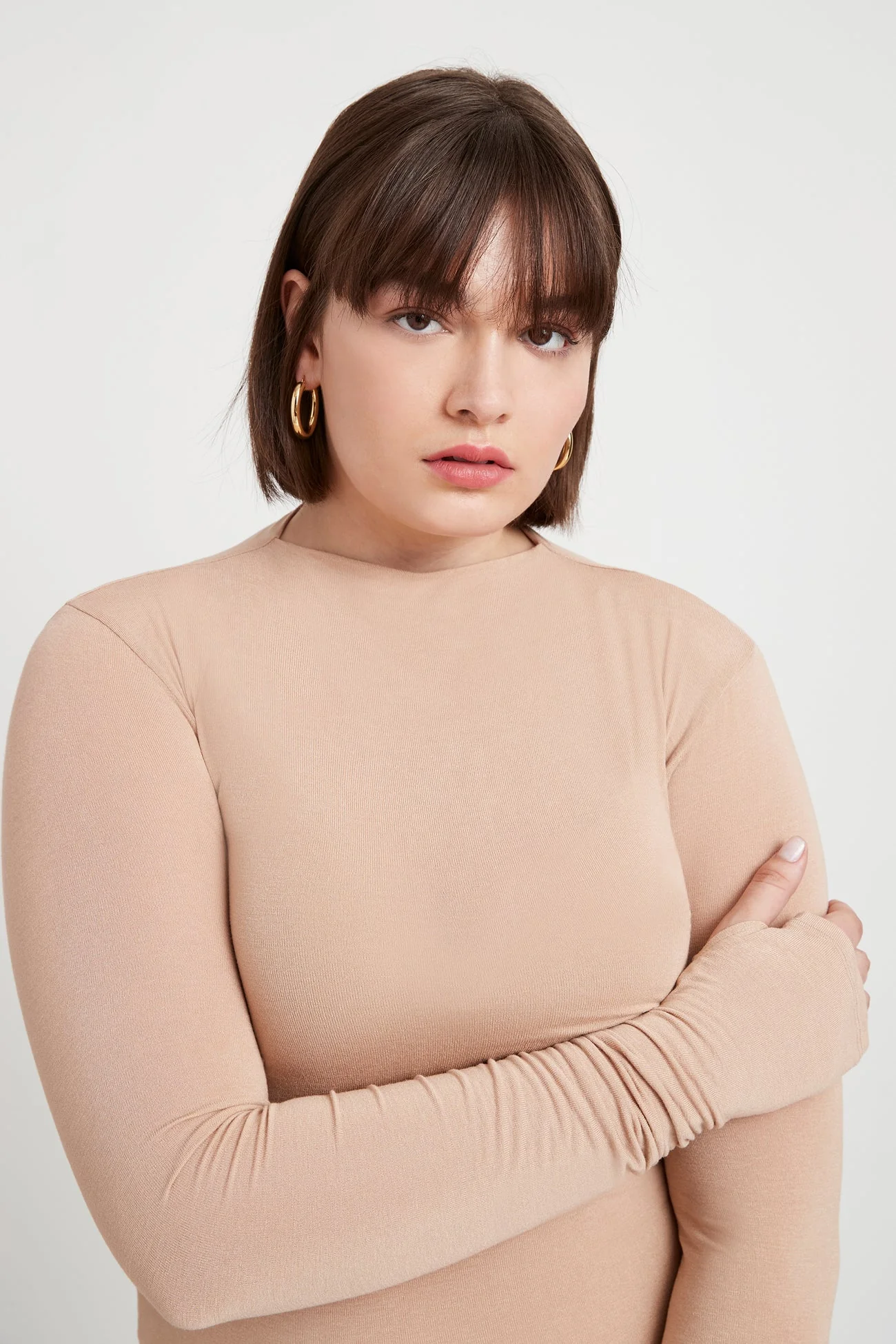 Liana Mock Turtleneck | Light Beige - Image 6