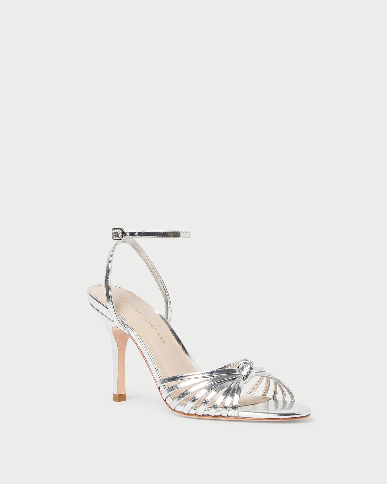Ada Knot Heeled Sandal | Silver