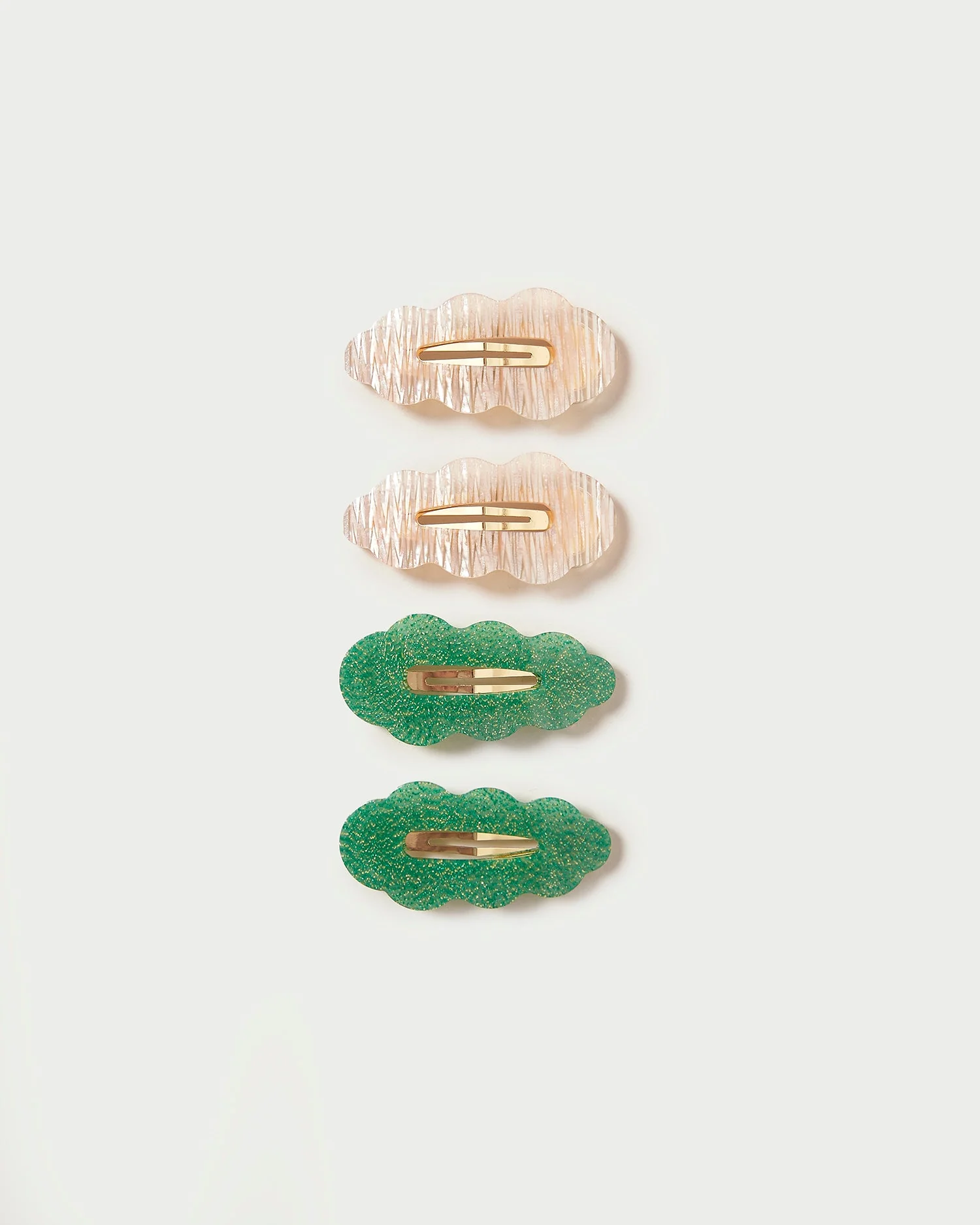 Amari Clip Set | Blush/Kelly Green
