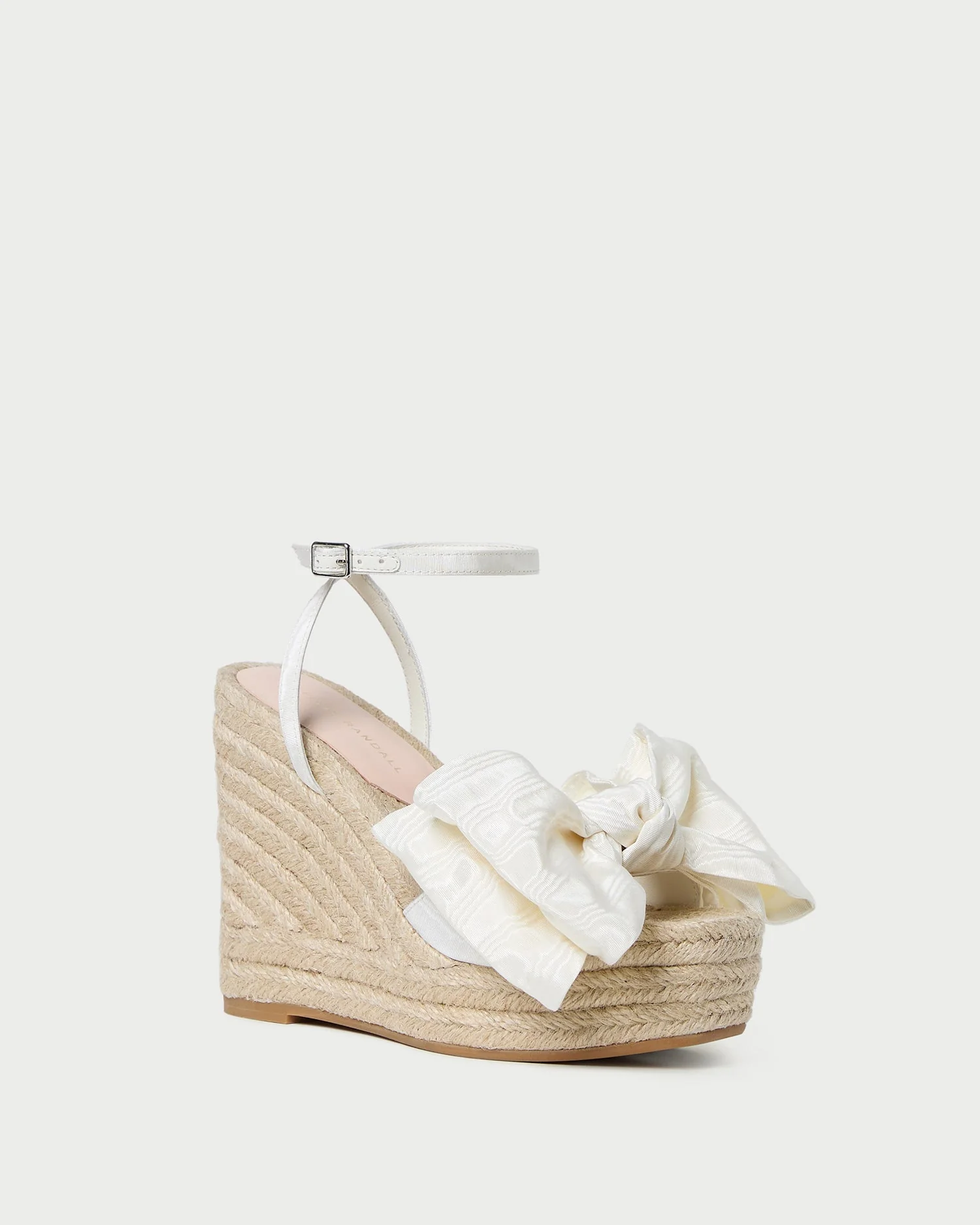 Angelina Moire Bow Wedge | Cream