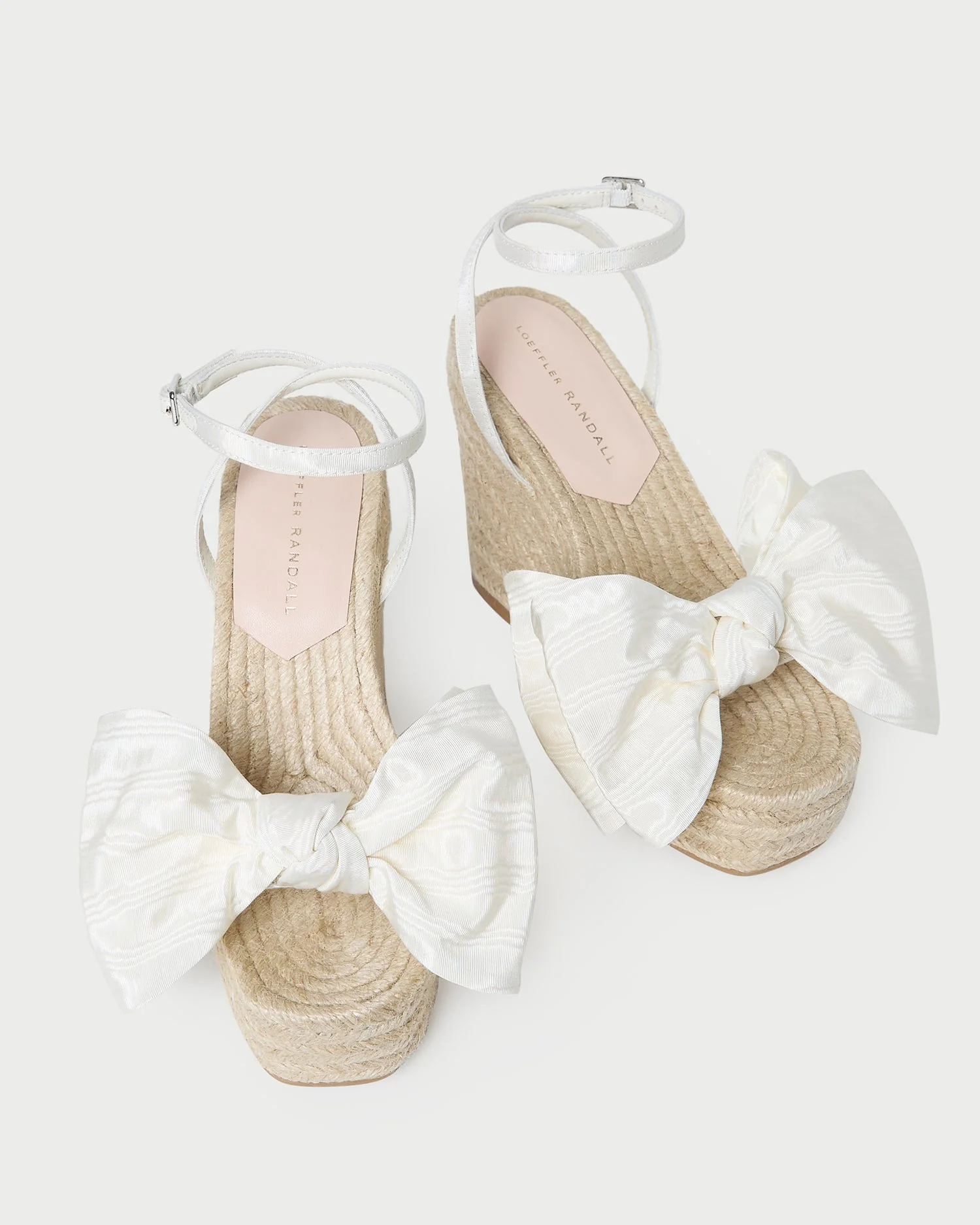 Angelina Moire Bow Wedge | Cream - Image 4