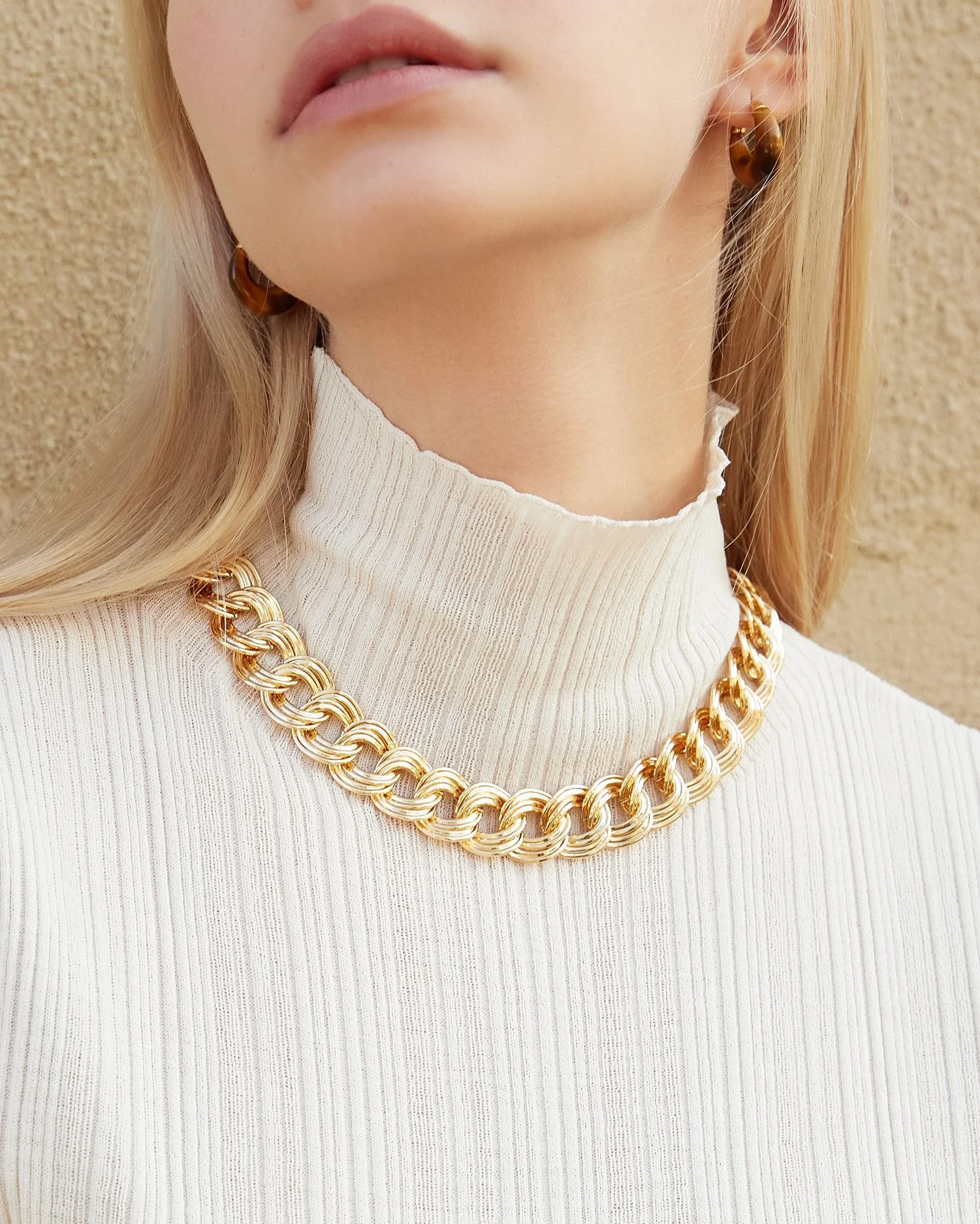 Aubrey Double Link Necklace | Gold - Image 5