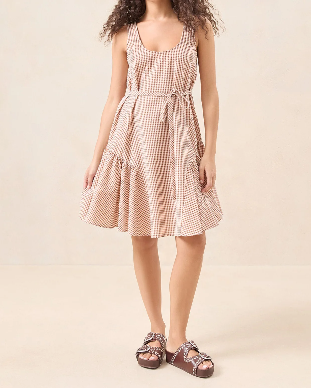 Avi Swing Dress | Brown Gingham
