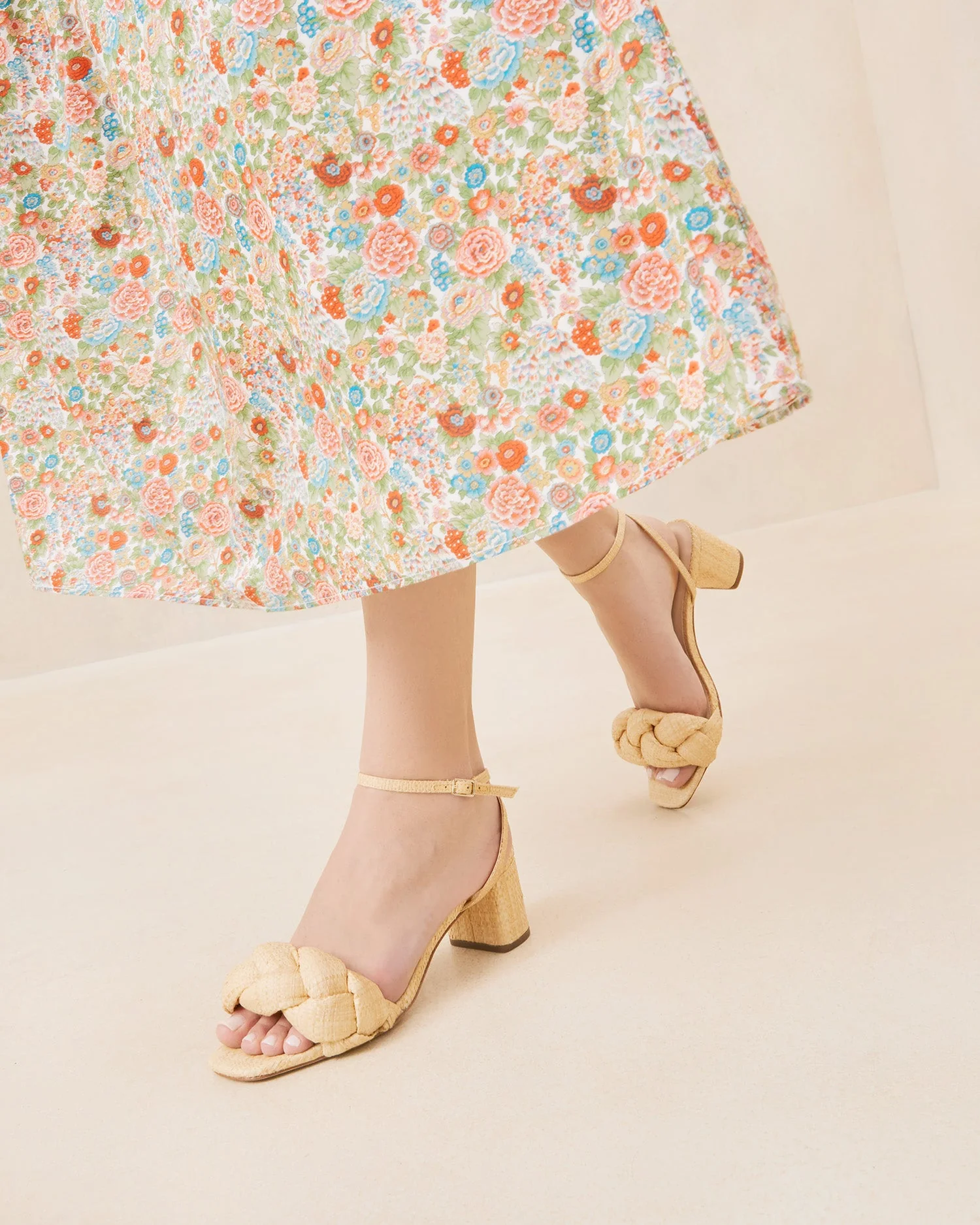 Avril Heeled Sandal | Natural Raffia - Image 2