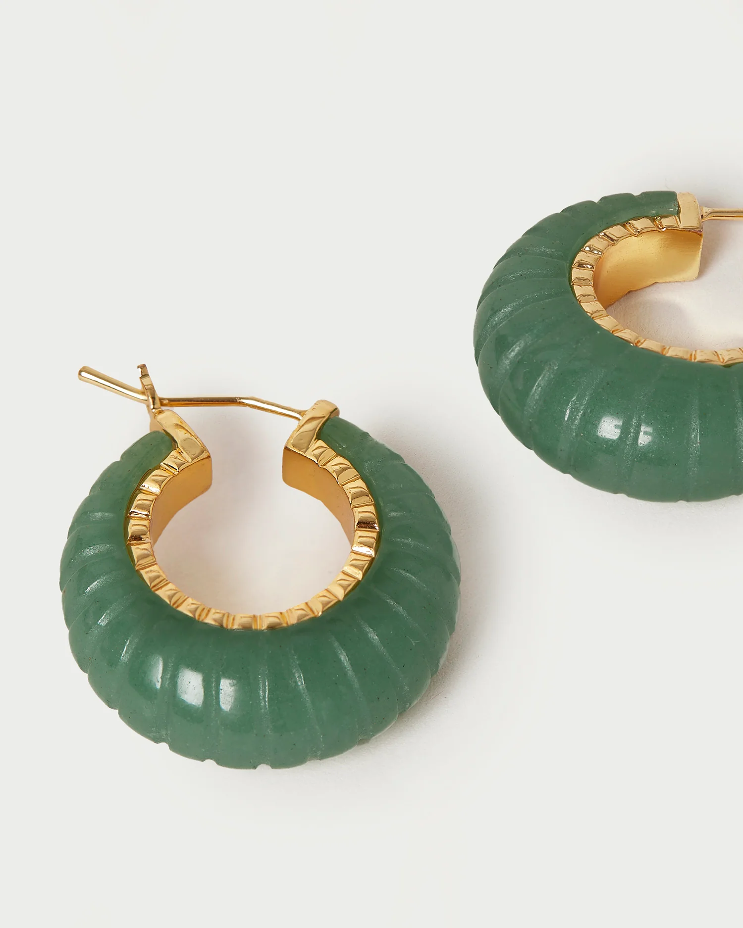 Bernadine Stone Hoop | Jade - Image 2