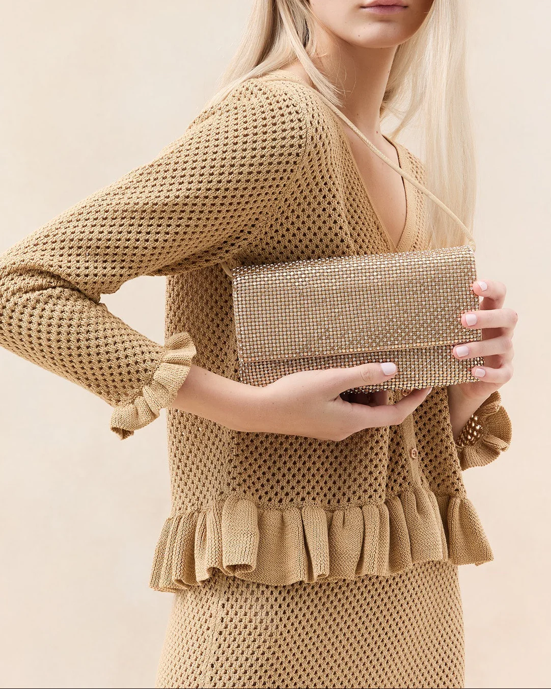 Charlee Diamante Shoulder Bag | Gold - Image 5