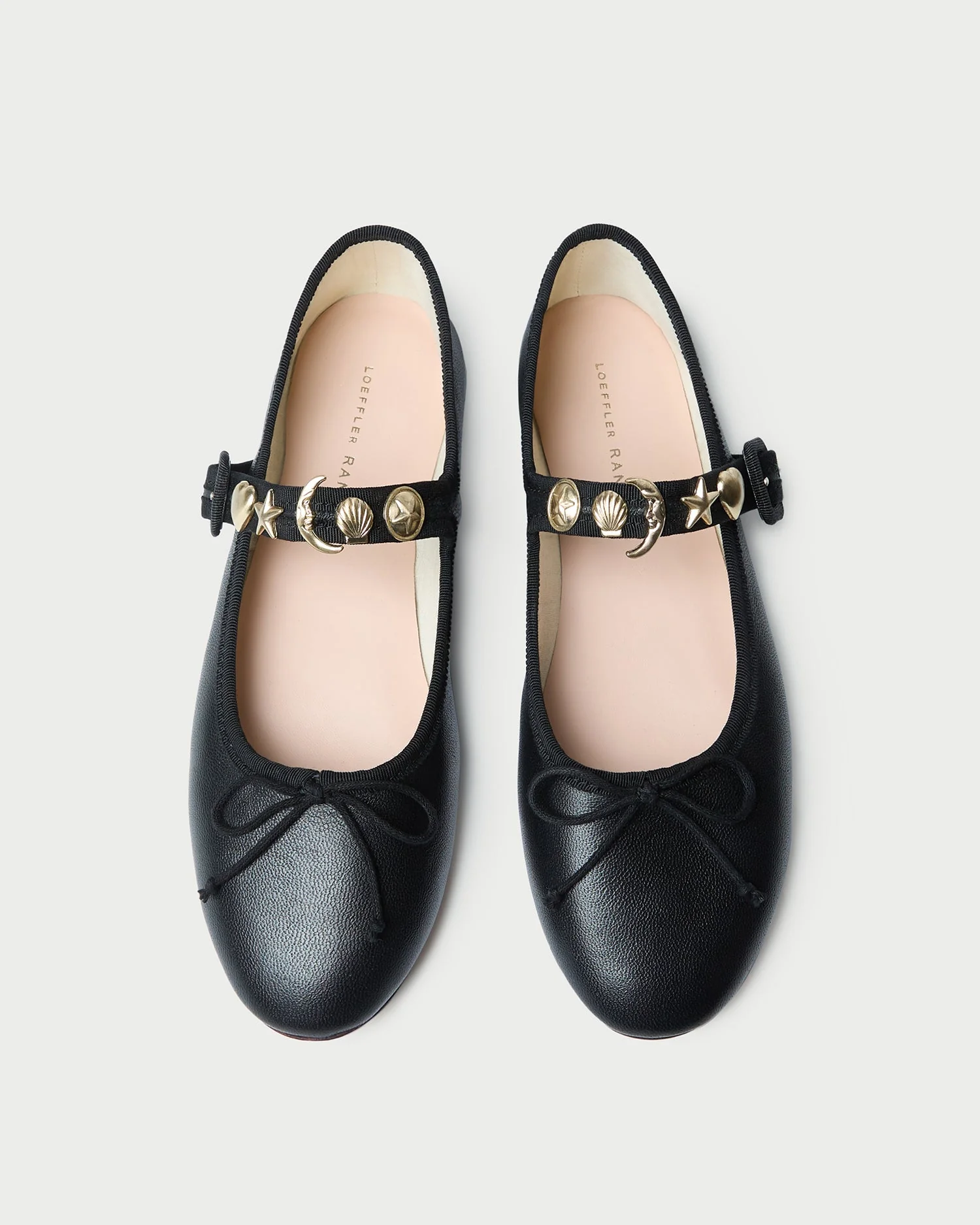 Chiara Leather Mary Jane | Black/Gold