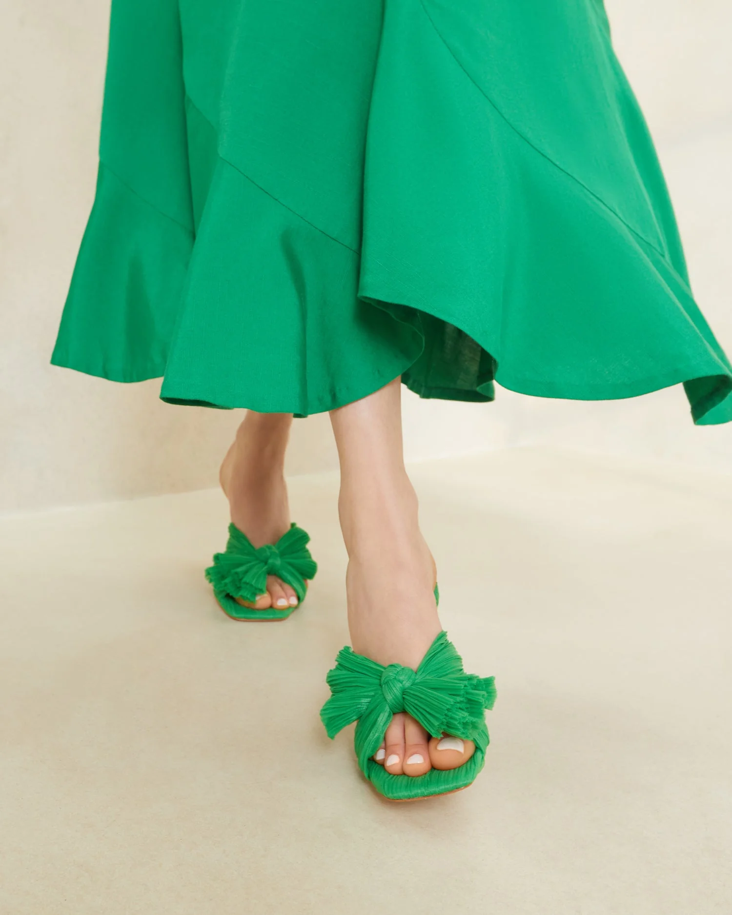 Claudia Pleated Bow Mule | Clover - Image 5