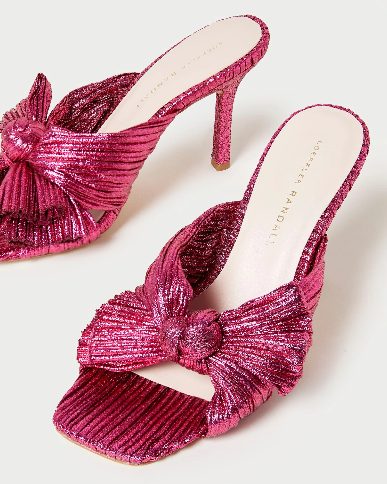 Claudia Pleated Bow Mule | Fuchsia - Image 4