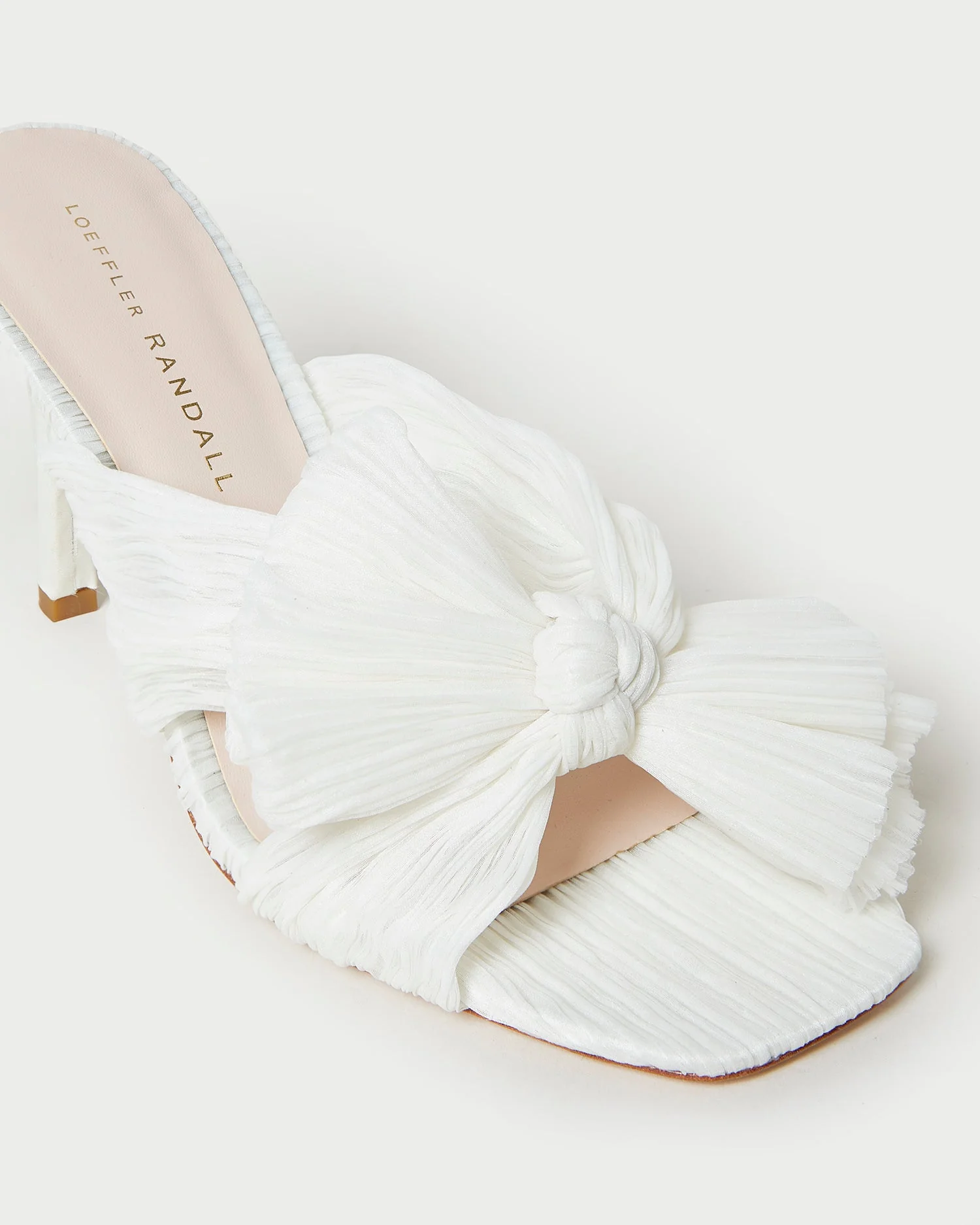 Claudia Pleated Bow Mule | Pearl - Image 3