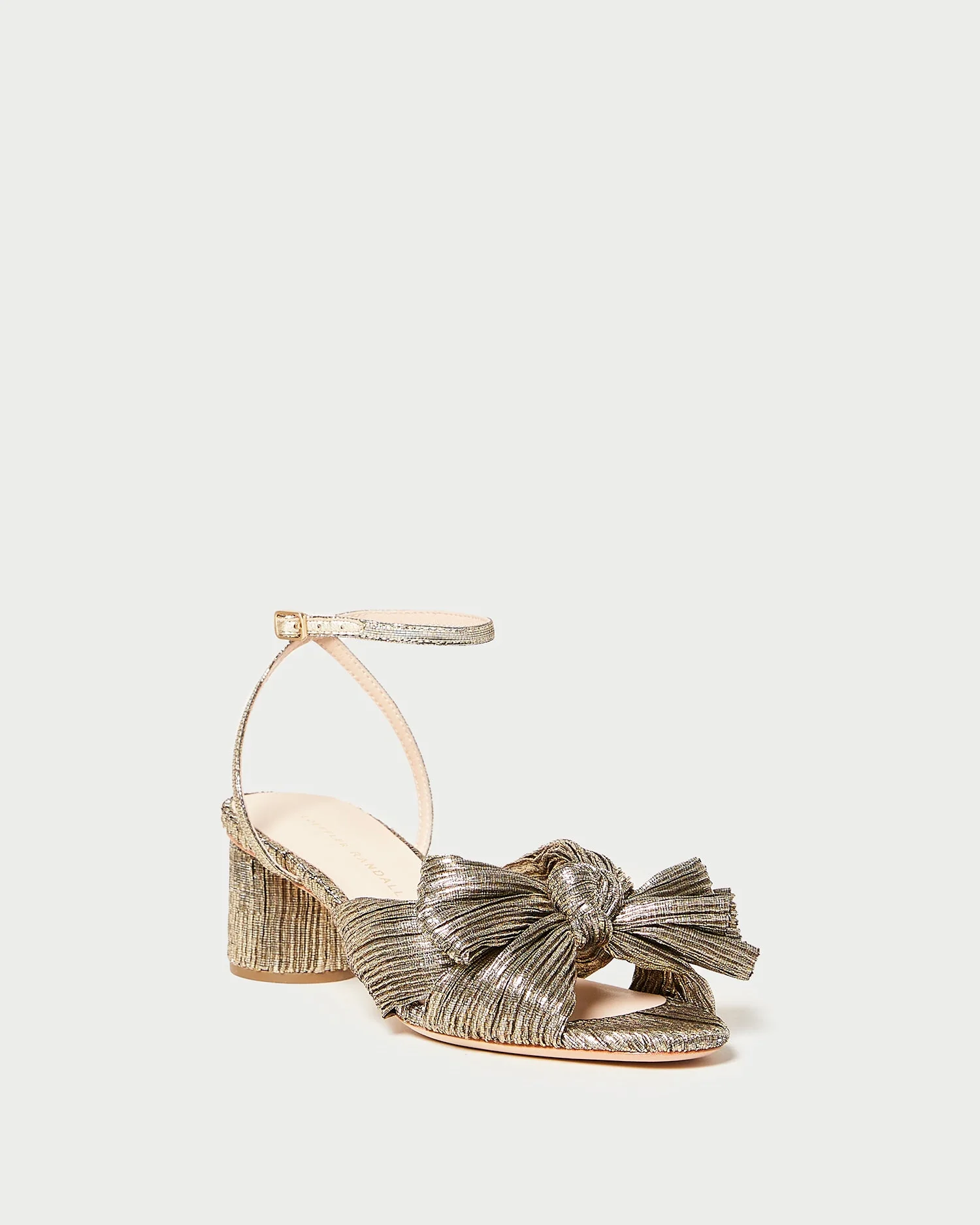Dahlia Pleated Bow Heel | Dark Gold