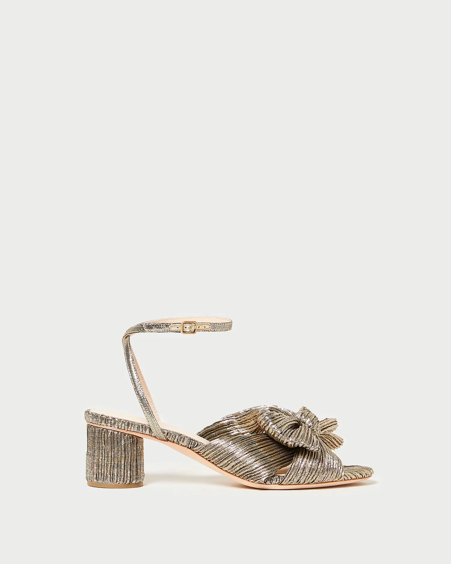 Dahlia Pleated Bow Heel | Dark Gold - Image 2