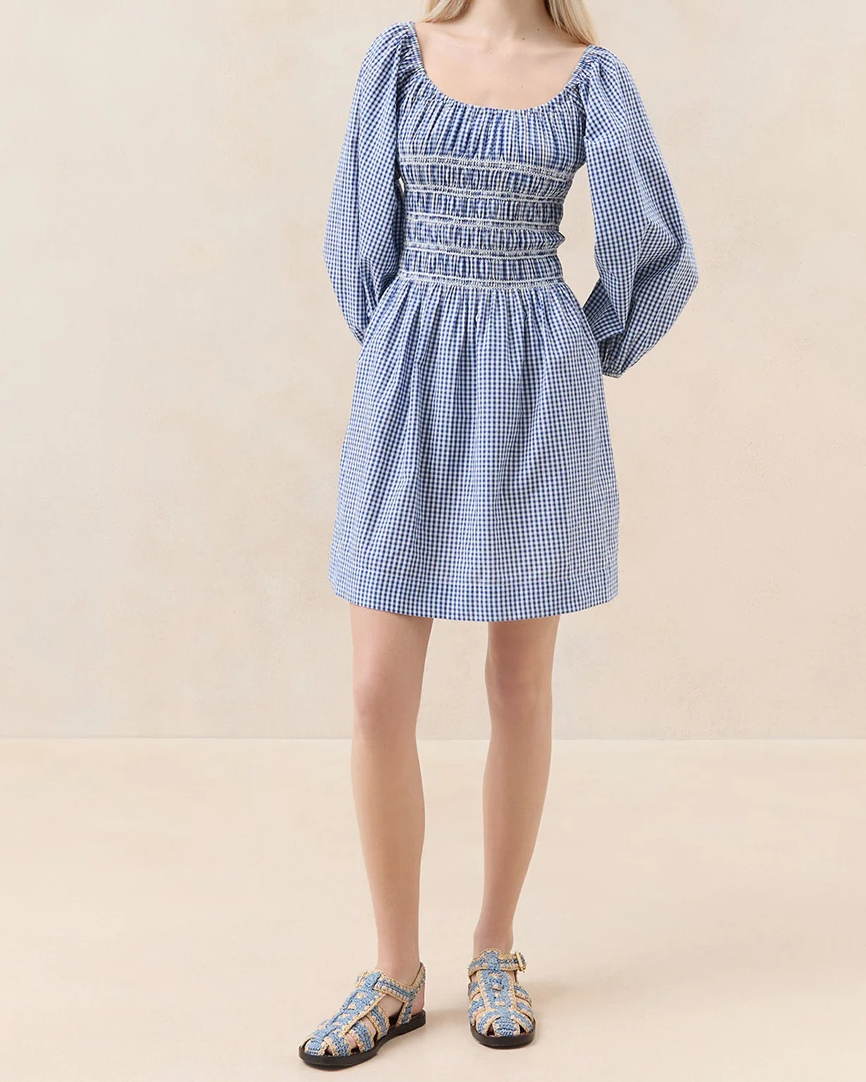 Darla Mini Dress | Blue Gingham