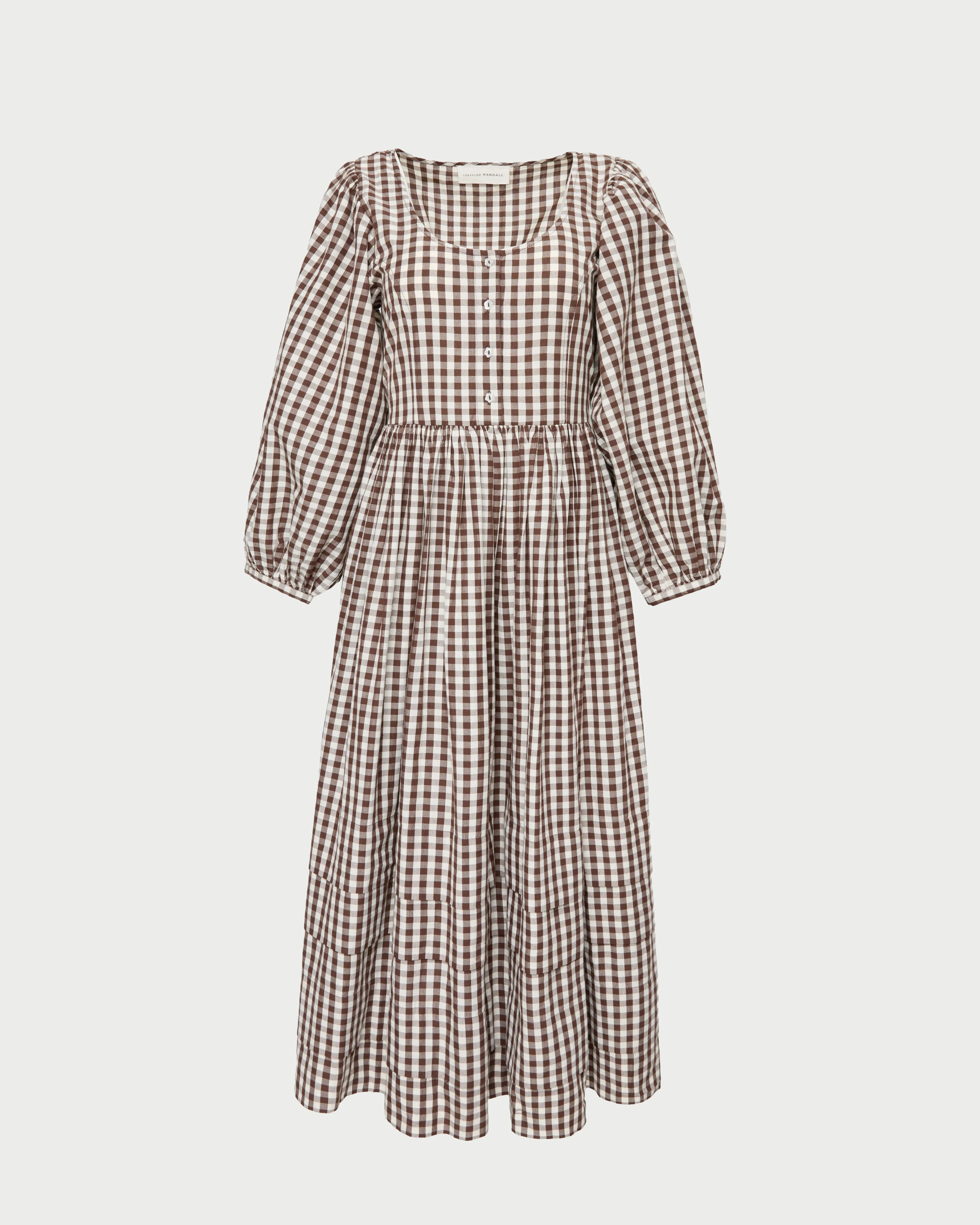 Diane Dress | Brown/Cream Gingham