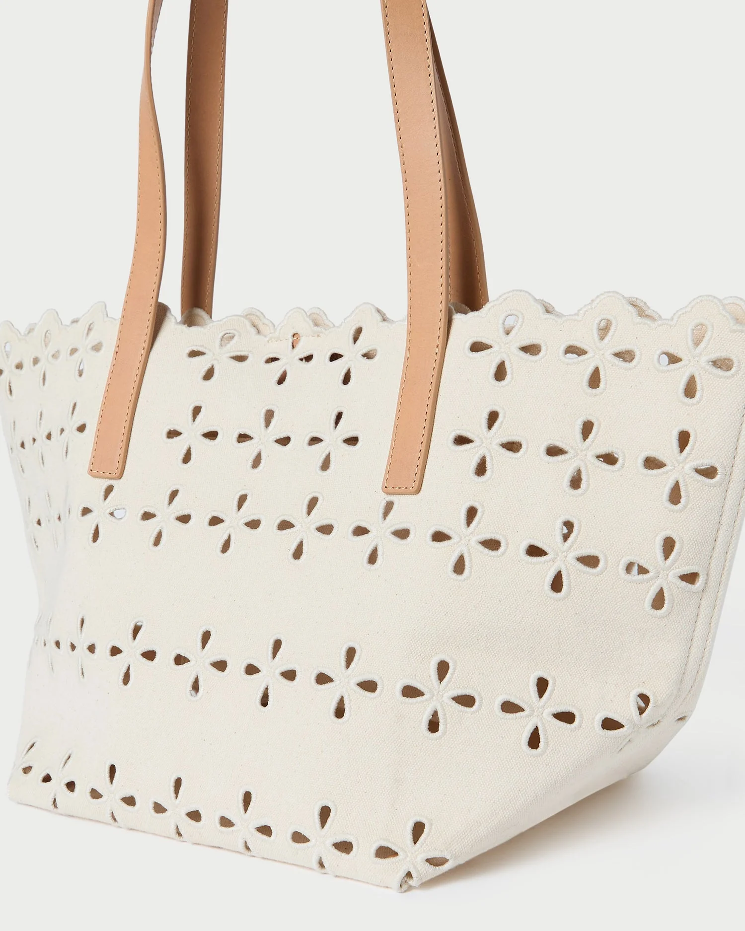 Easton Embroidered Canvas Tote | Natural - Image 3