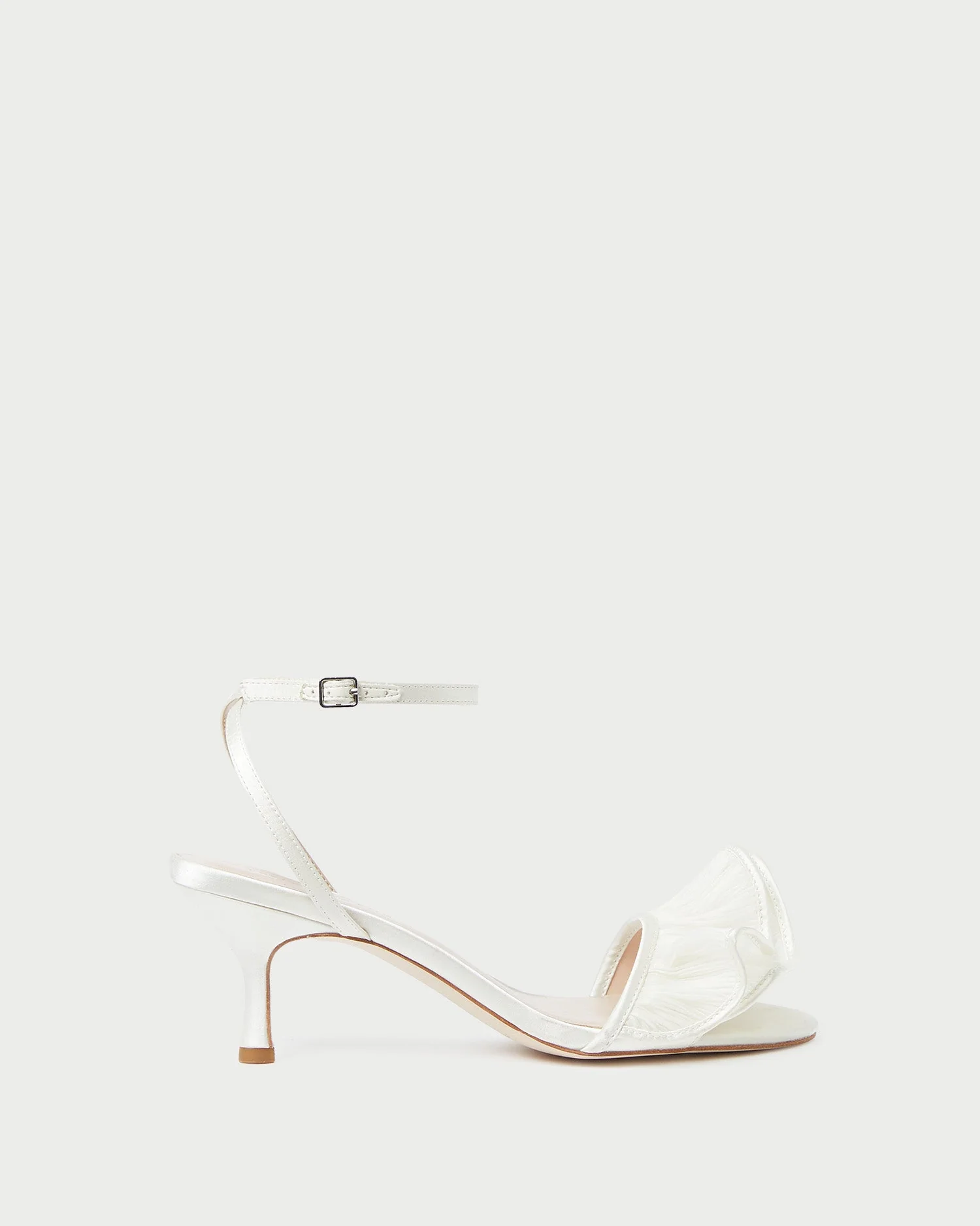 Elena Pleated Ruffle Sandal | Pearl
