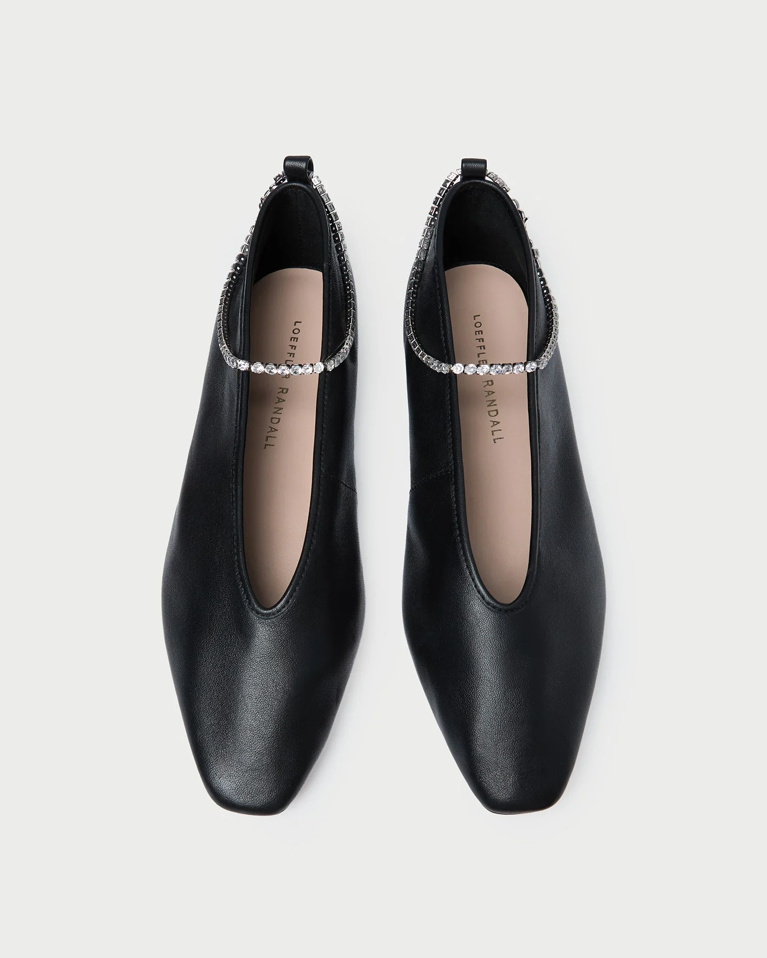 Emery Ballet Flat | Black/Crystal