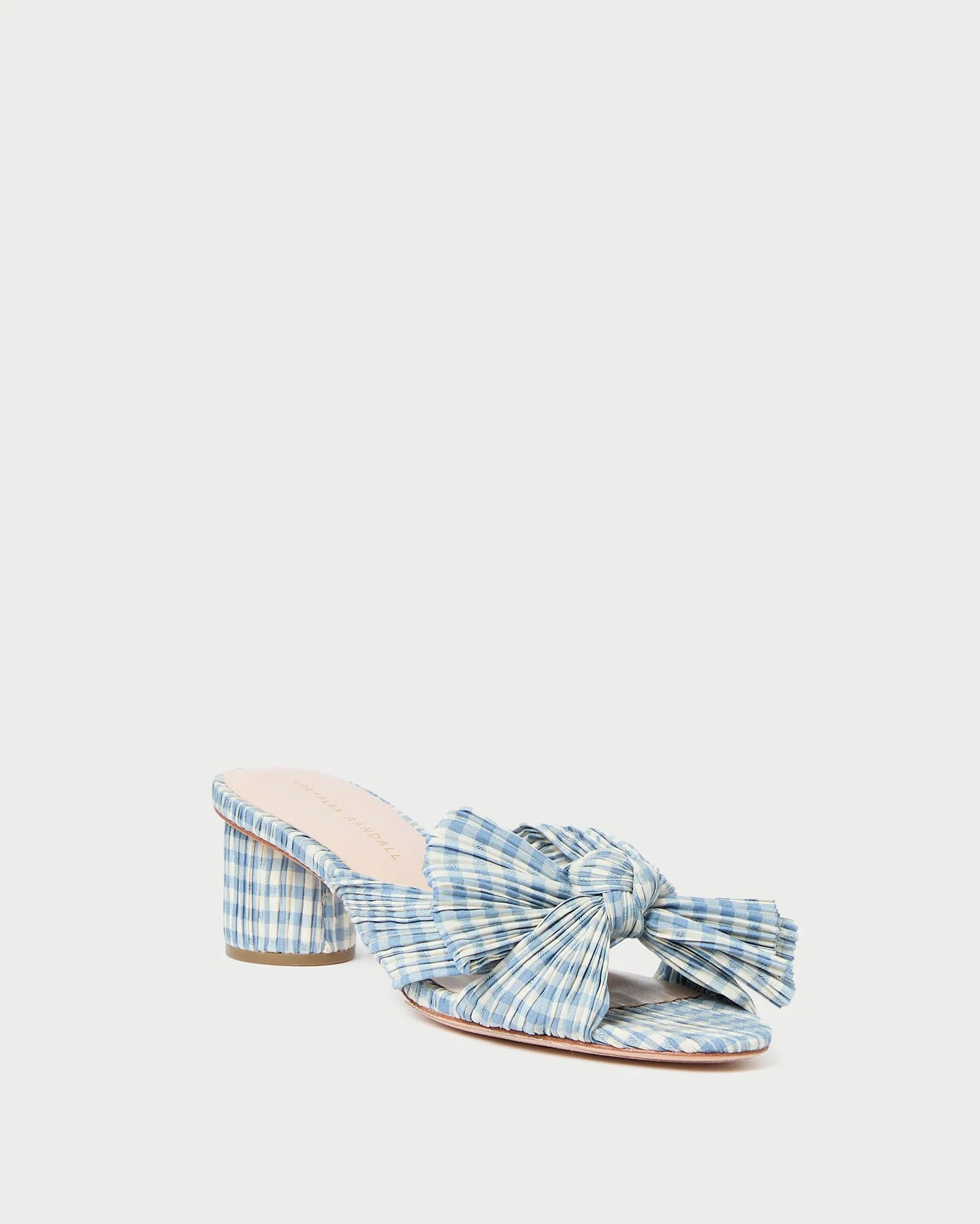 Emilia Bow Heel | Blue Gingham