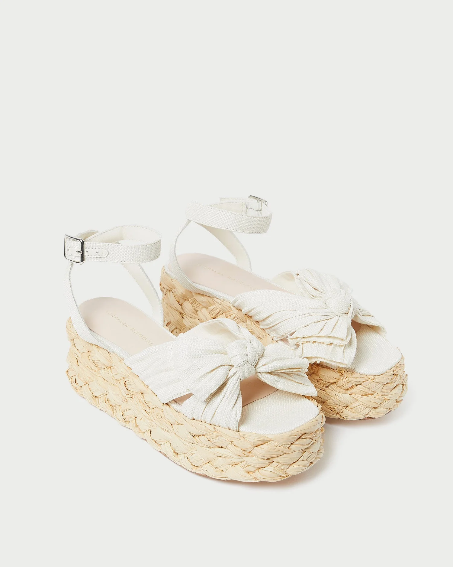 Gaby Pleated Bow Espadrille | White - Image 3
