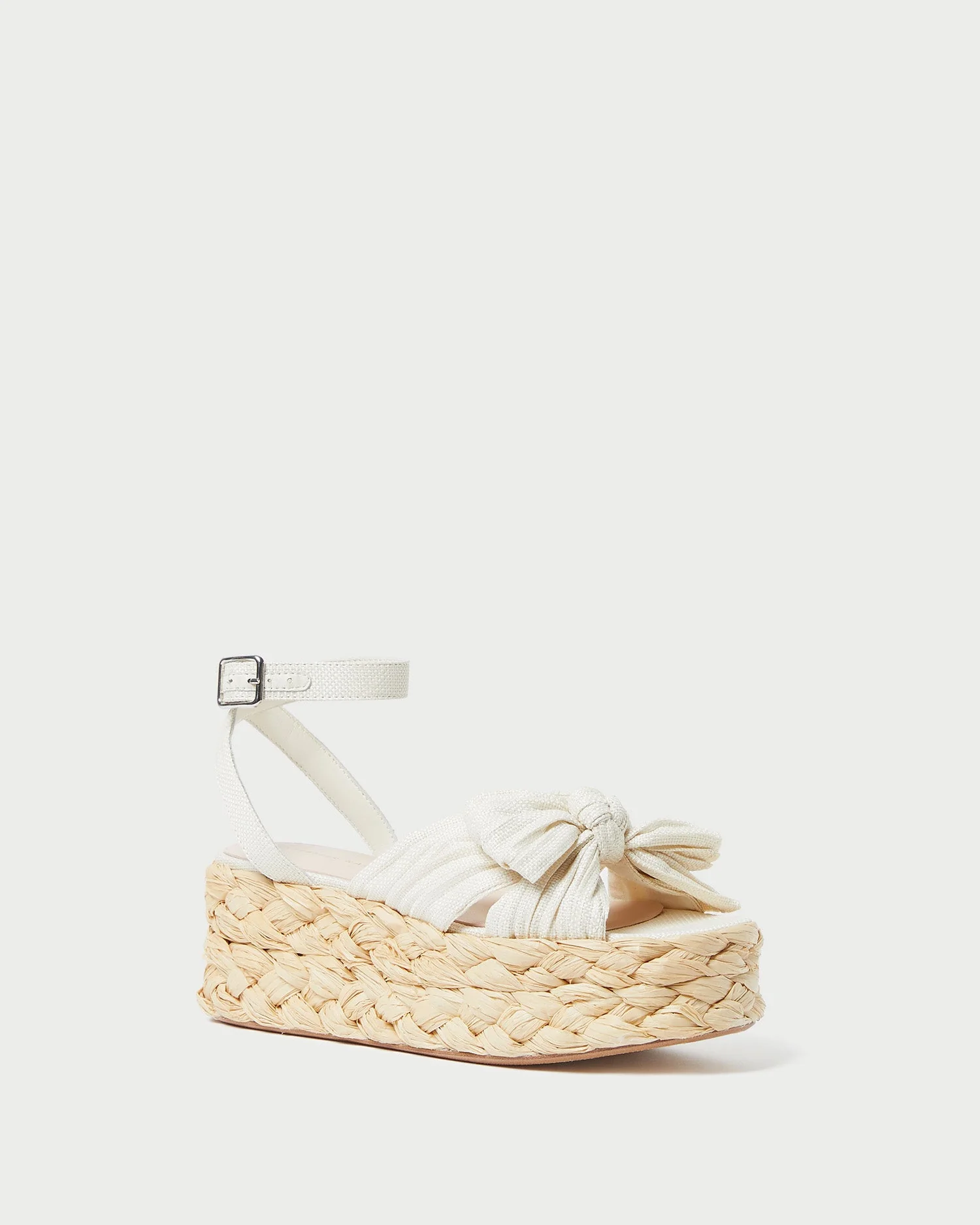Gaby Pleated Bow Espadrille | White - Image 4