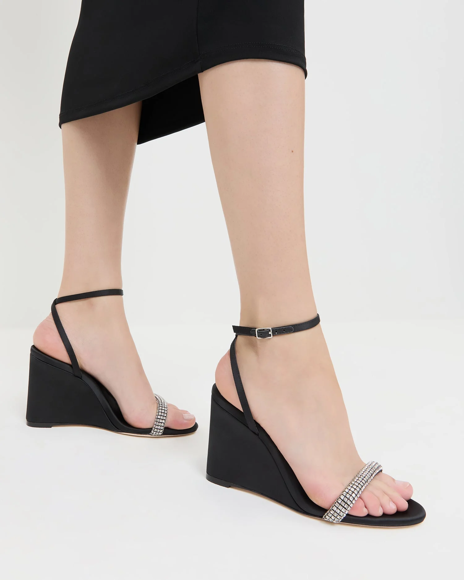 Gavi Wedge | Black/Diamond Satin - Image 2