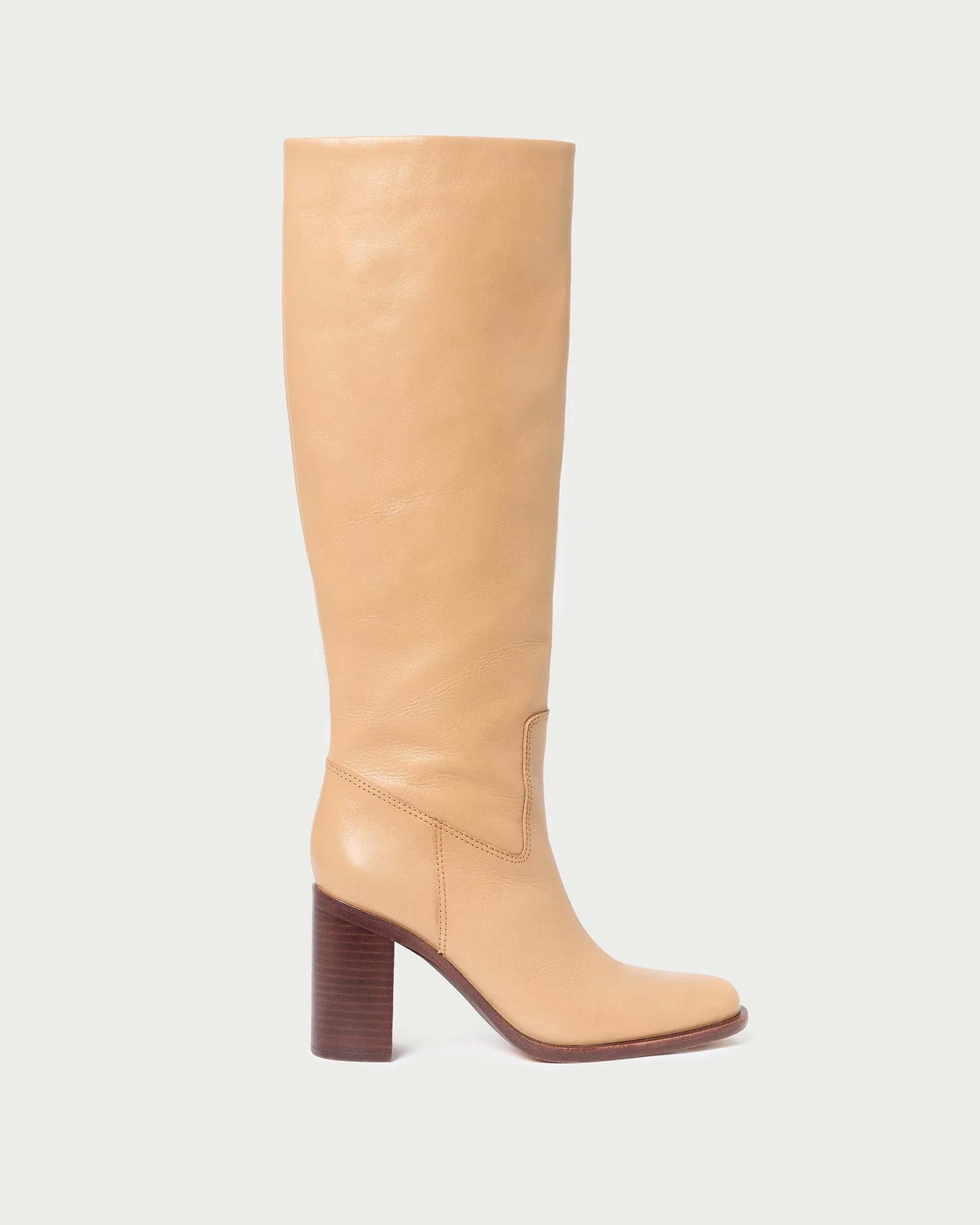 Heidi Leather Tall Boot | Khaki