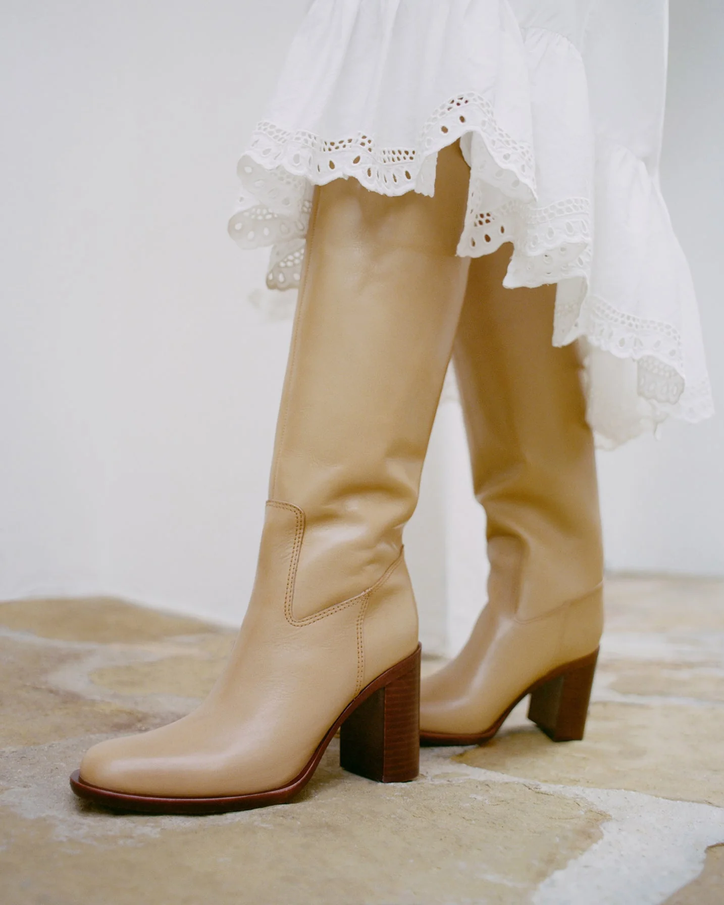 Heidi Leather Tall Boot | Khaki - Image 2
