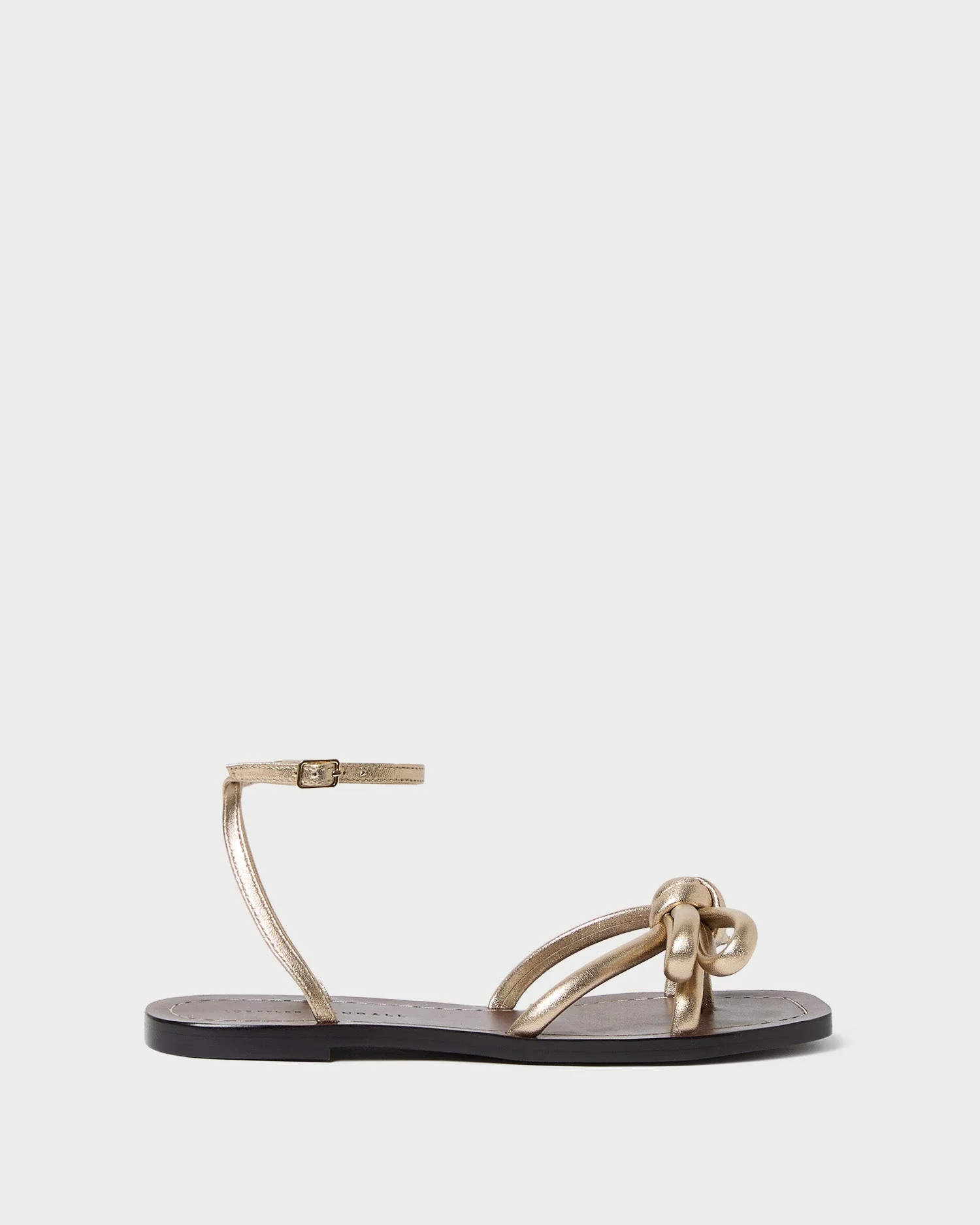 Henriette Leather Bow Sandal | Champagne