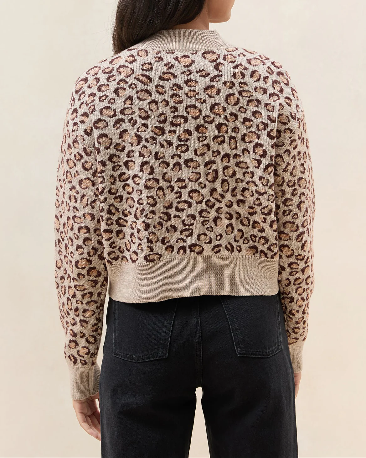Idris Intarsia Cardigan | Leopard - Image 3