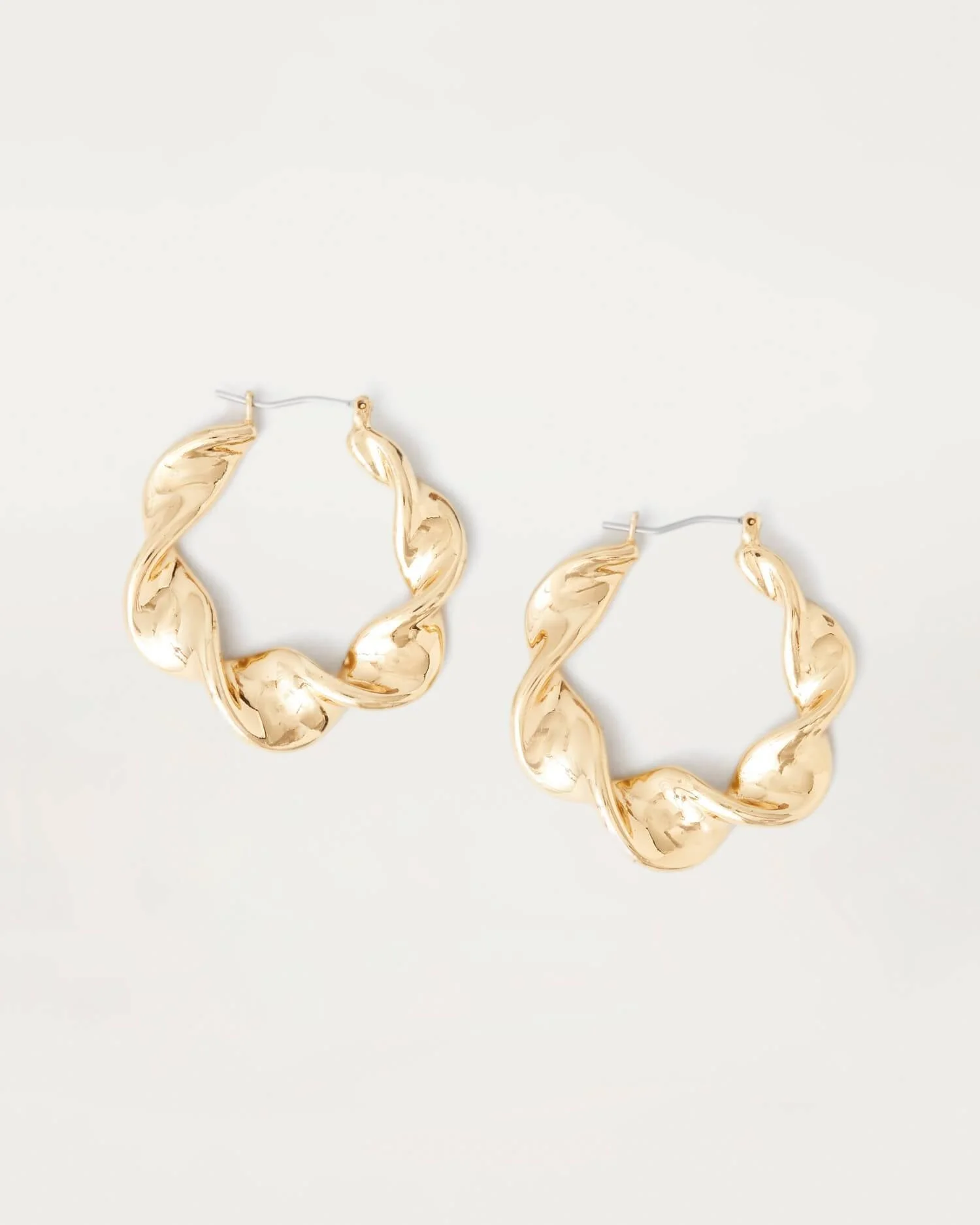 Indya Metal Twisted Hoop  | Gold
