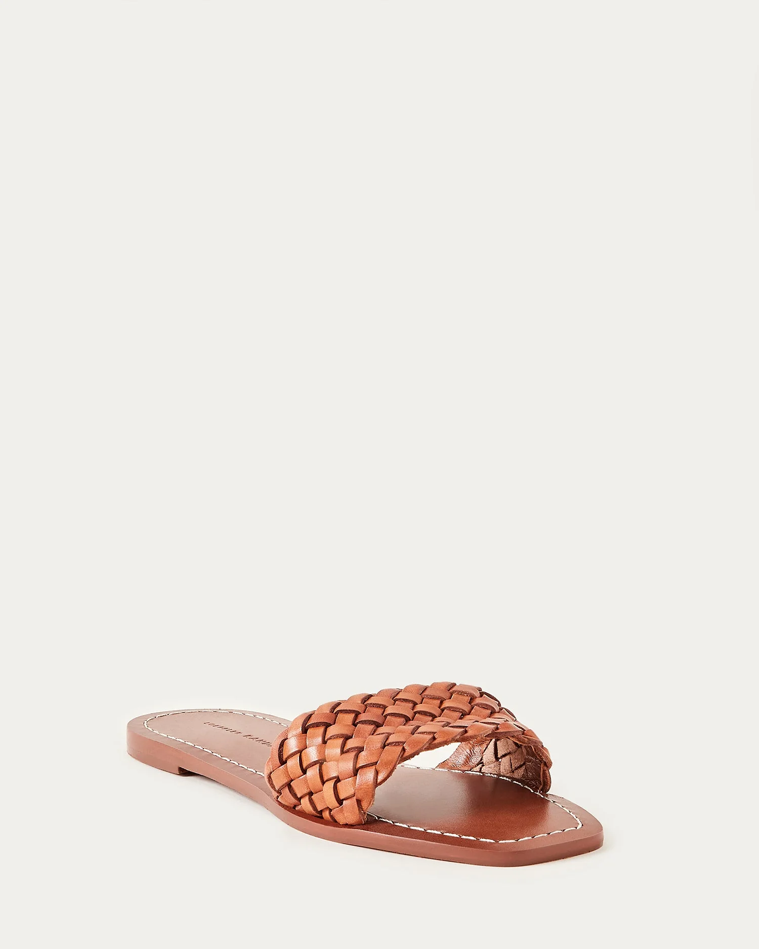 Joey Woven Leather Slide | Timber Brown