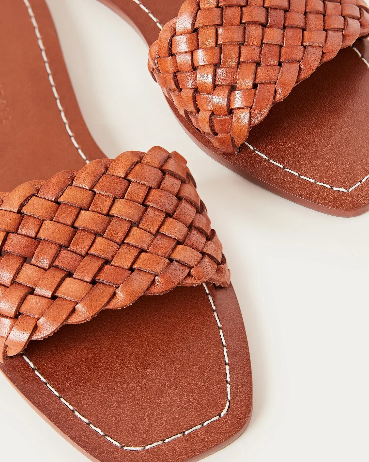 Joey Woven Leather Slide | Timber Brown - Image 4
