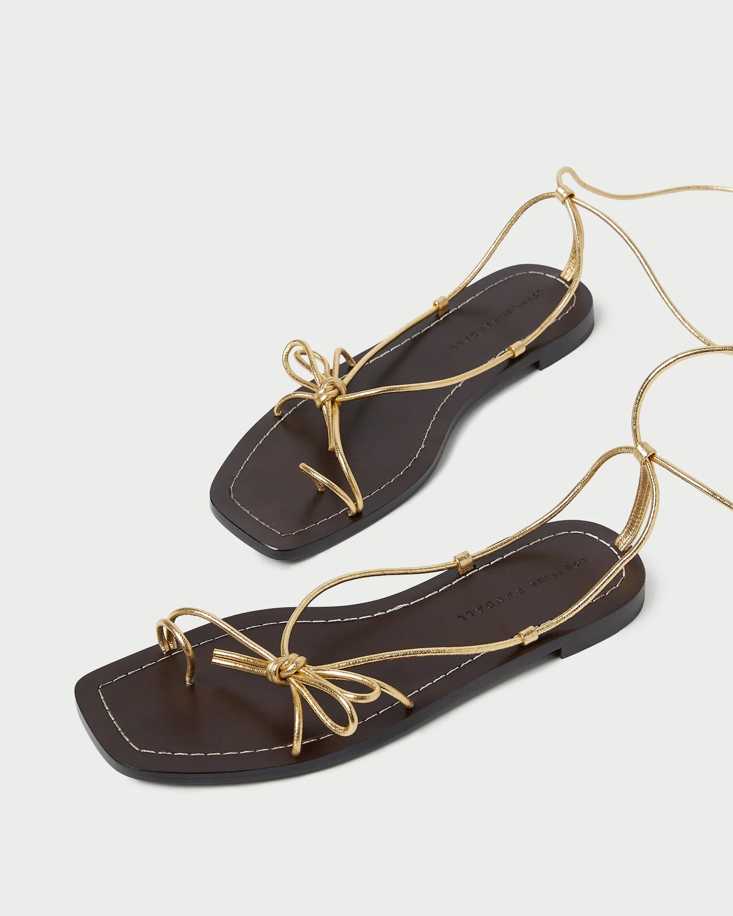 Jude Leather Flat Sandal | Gold - Image 5
