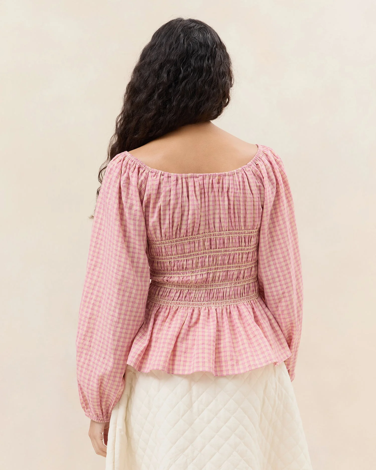 Julietta Gathered Top | Pink/Yellow - Image 3
