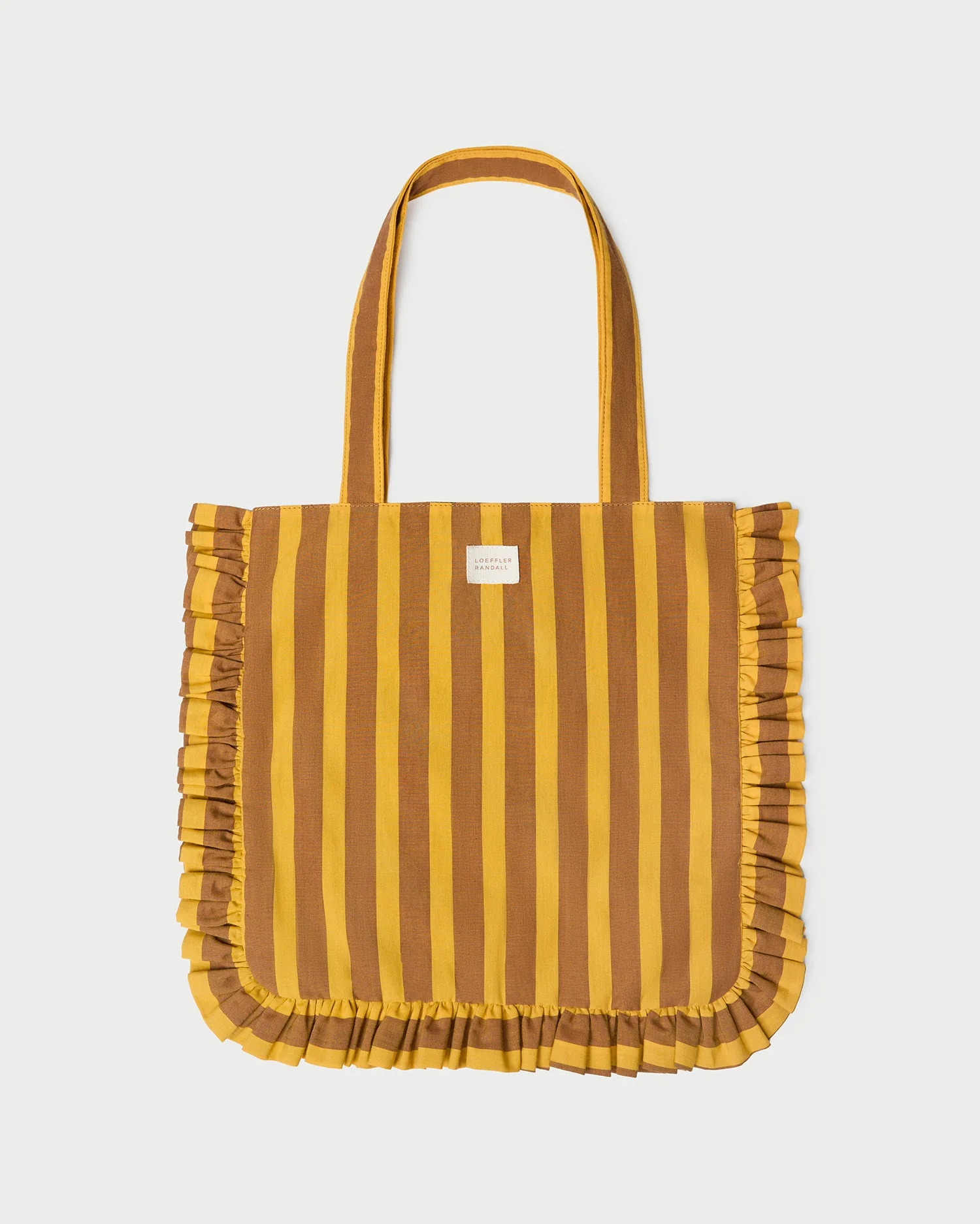 Justine Tote Bag | Brown/Yellow Stripe