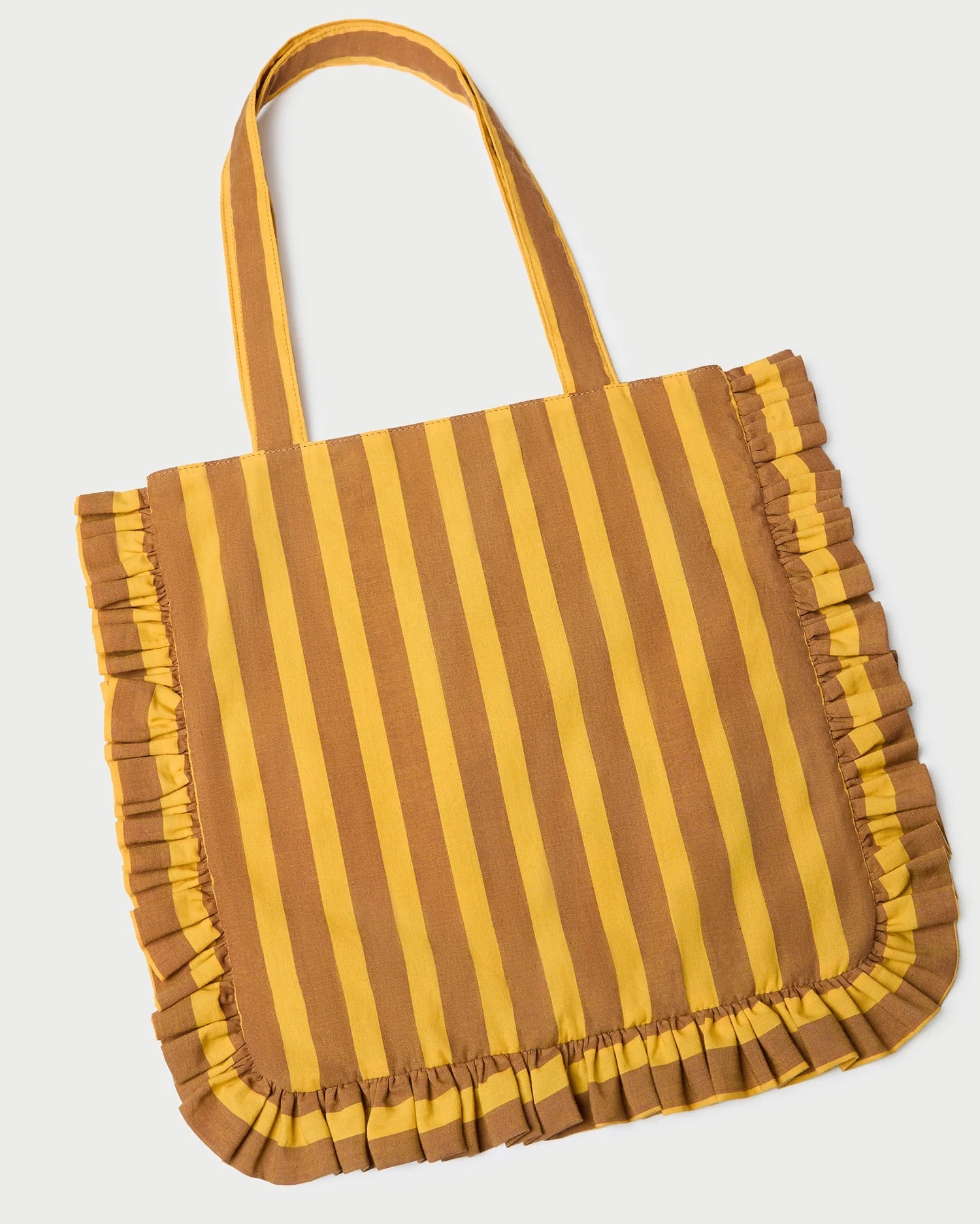 Justine Tote Bag | Brown/Yellow Stripe - Image 2