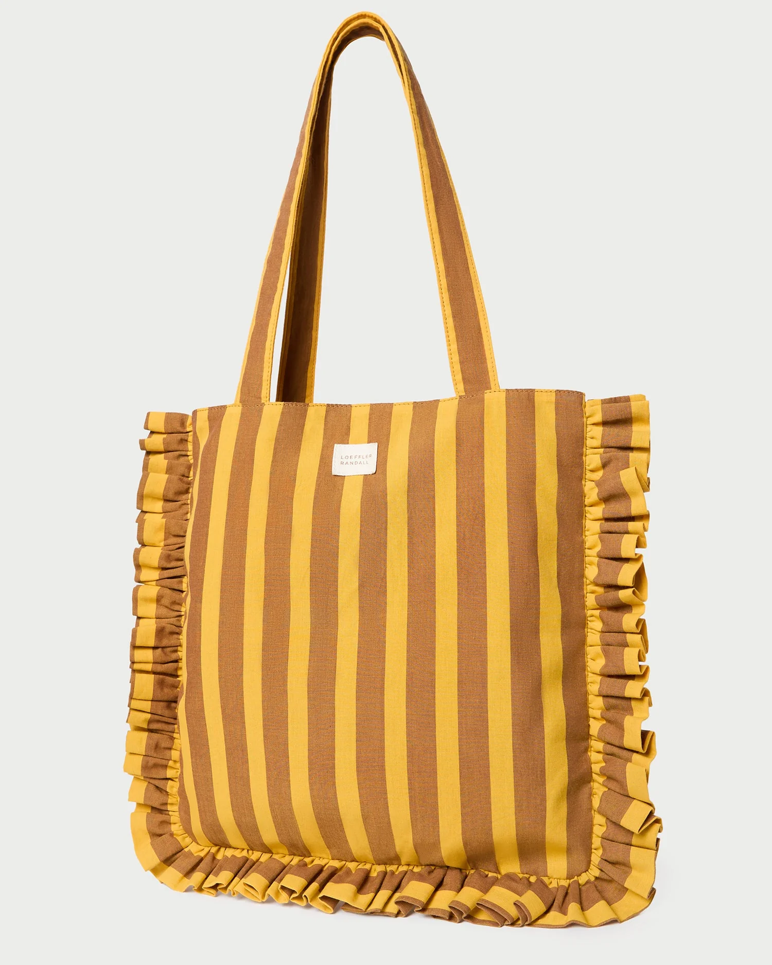 Justine Tote Bag | Brown/Yellow Stripe - Image 3