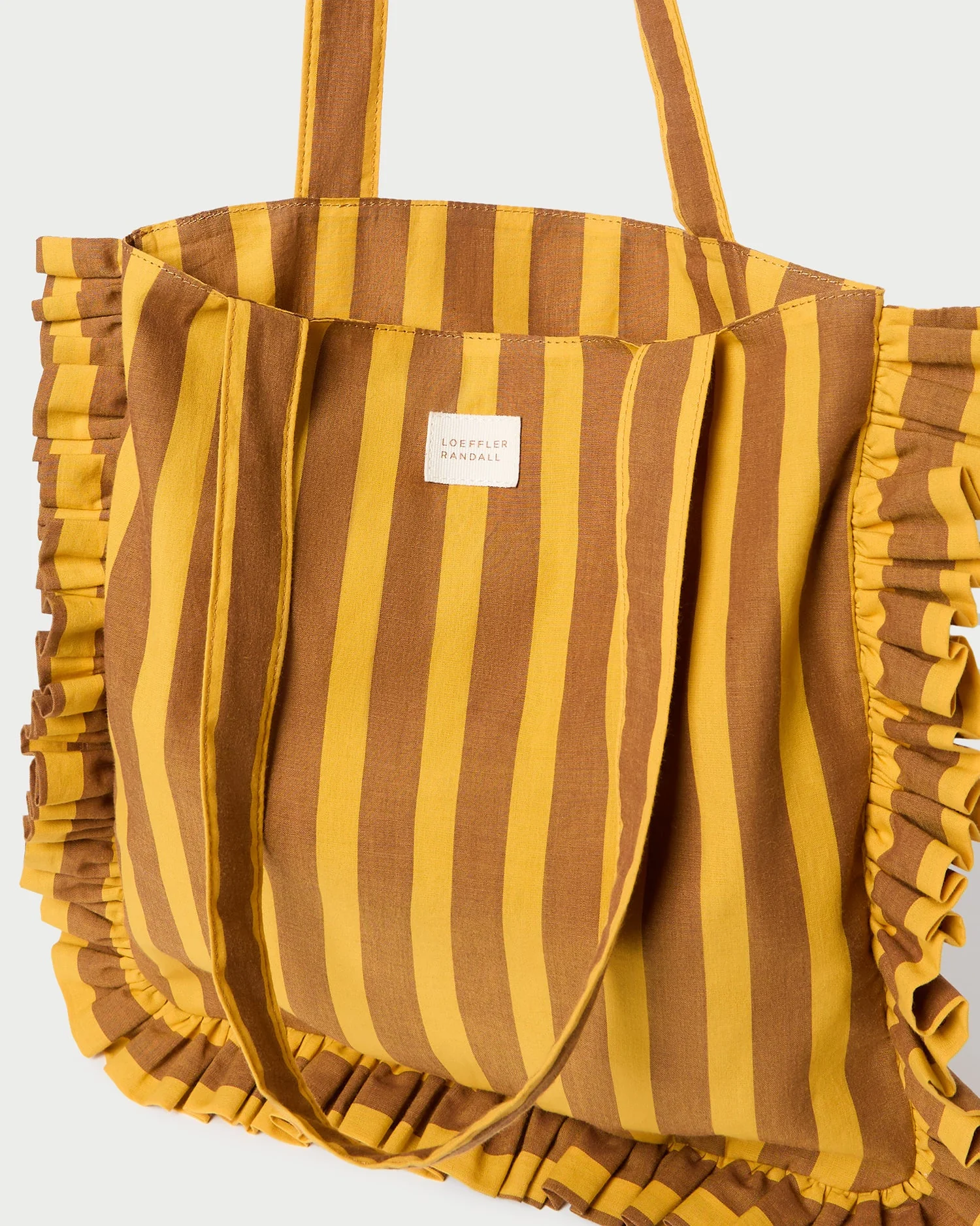 Justine Tote Bag | Brown/Yellow Stripe - Image 4