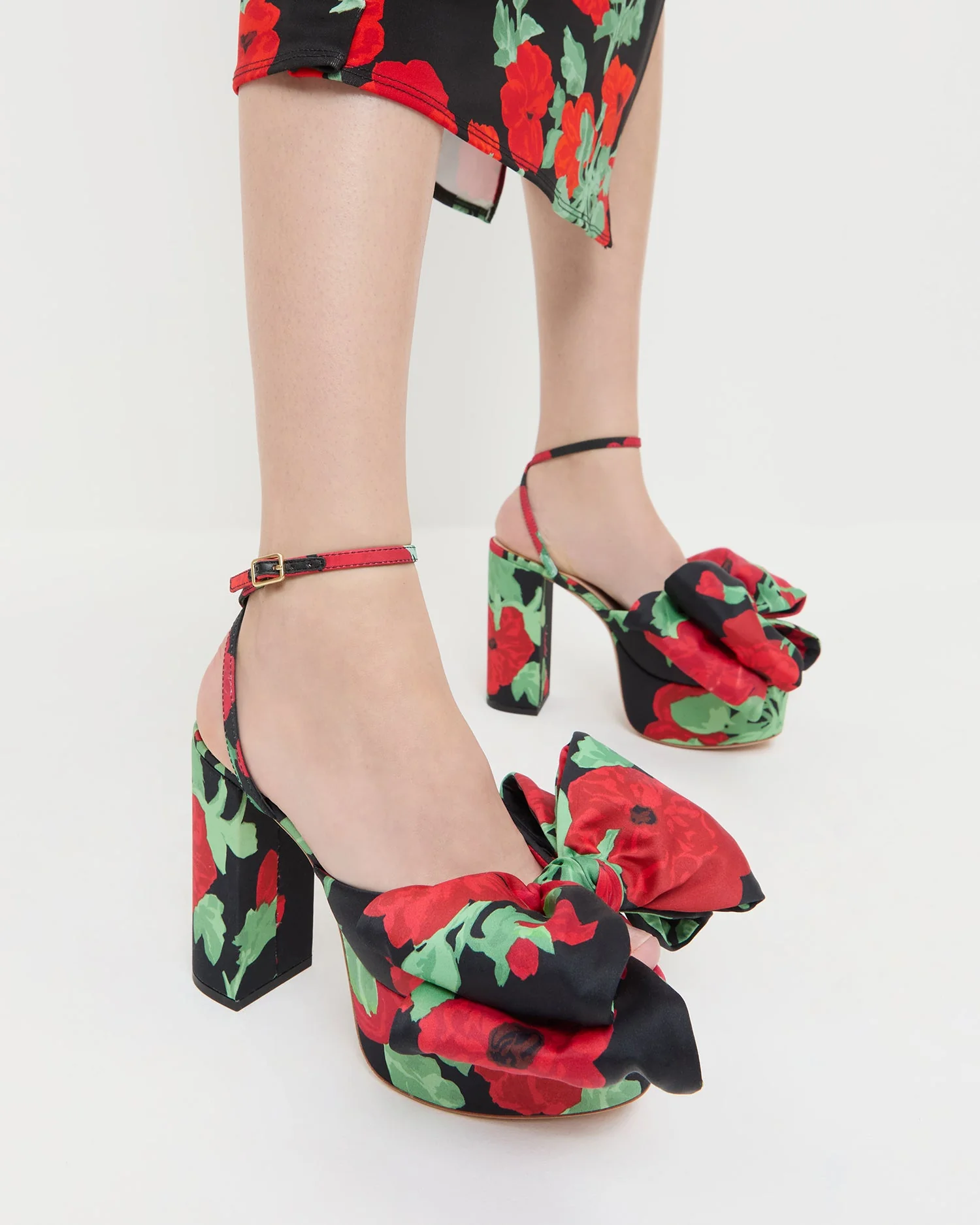 Kiki Platform Sandal | Black Floral - Image 2