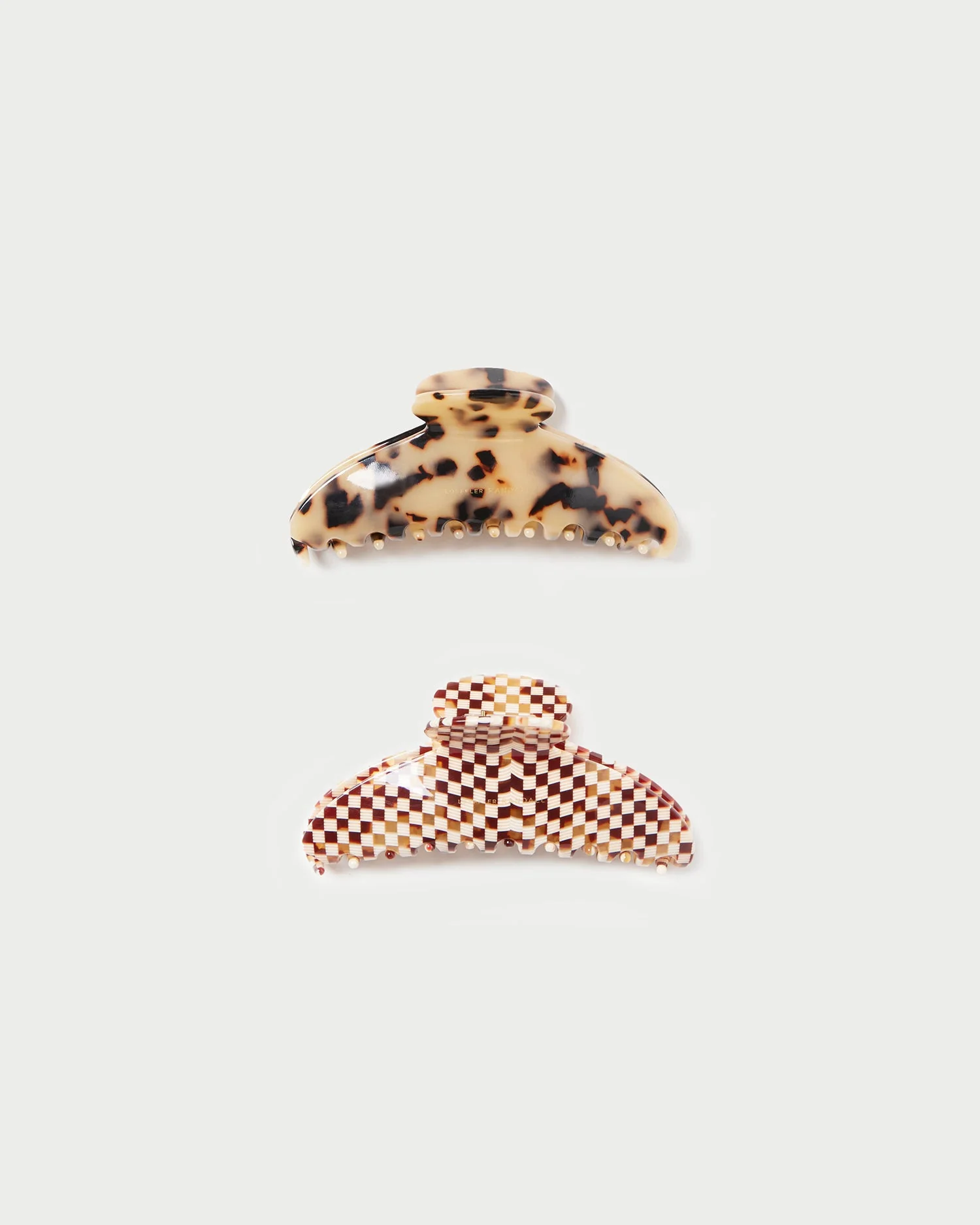 Koda Clip Set | Light Tortoiseshell/Brown Check