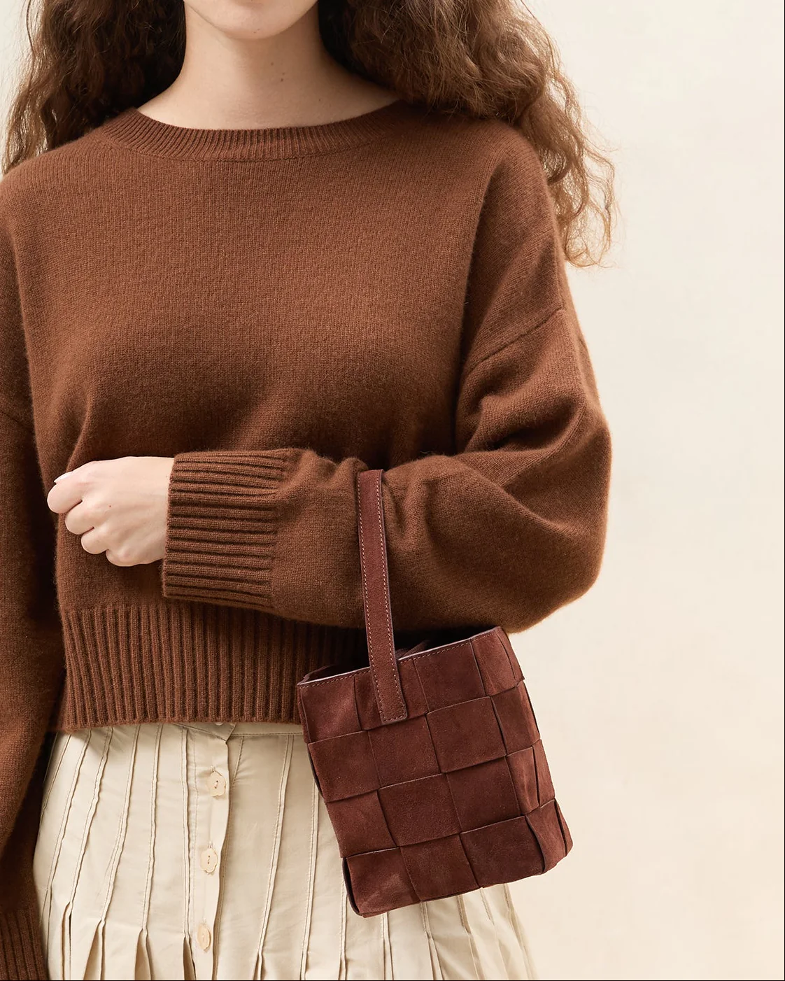 Laith Suede Bucket Bag | Espresso - Image 5