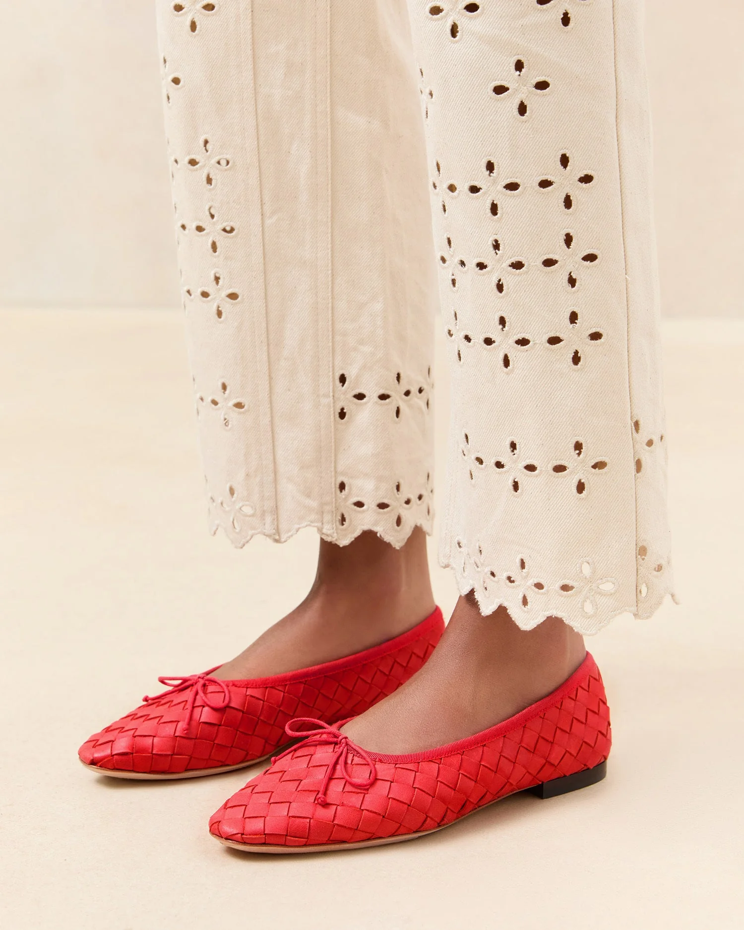 Landry Woven Ballet Flat | Red - Image 2