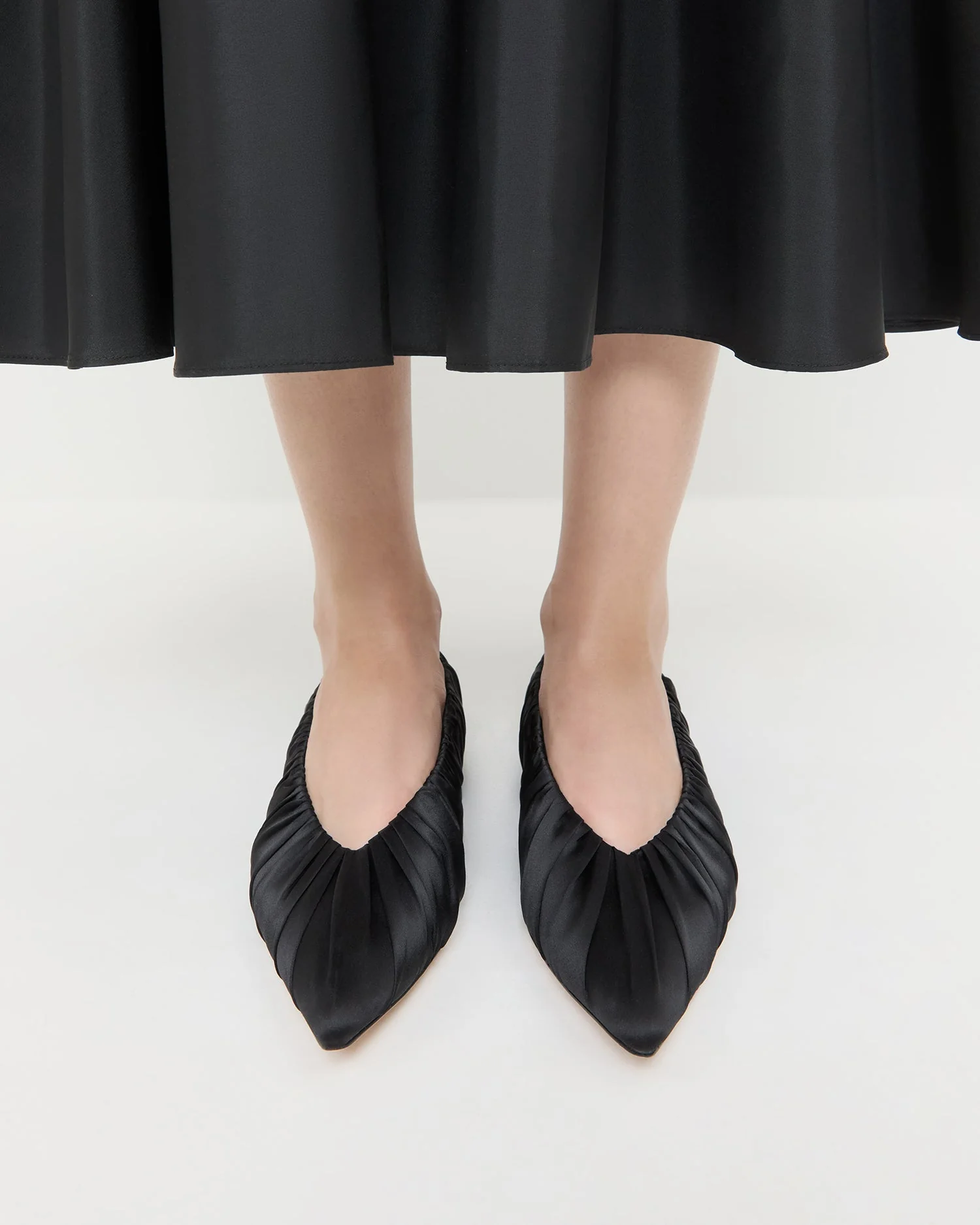 Lane Ballet Flat | Black Satin - Image 2