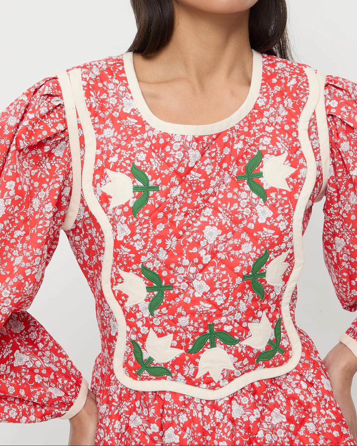 Laney Short Dress | Red Floral - Image 4