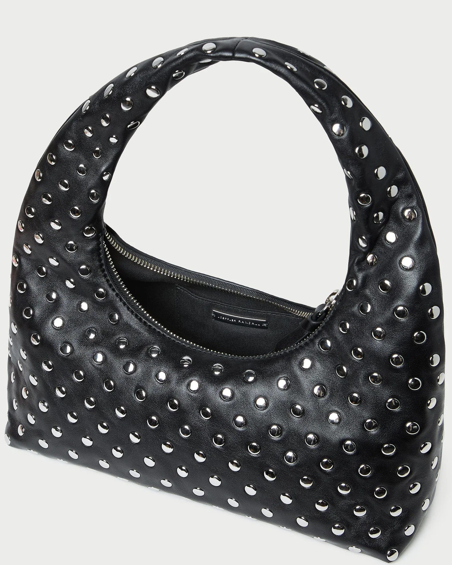 Leather Shoulder Bag | Mercer Black/Silver - Image 4