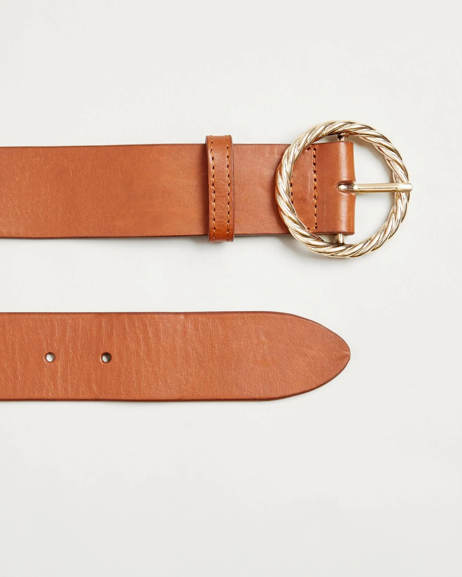 Leo Twisted Buckle Belt  | Cognac - Image 2