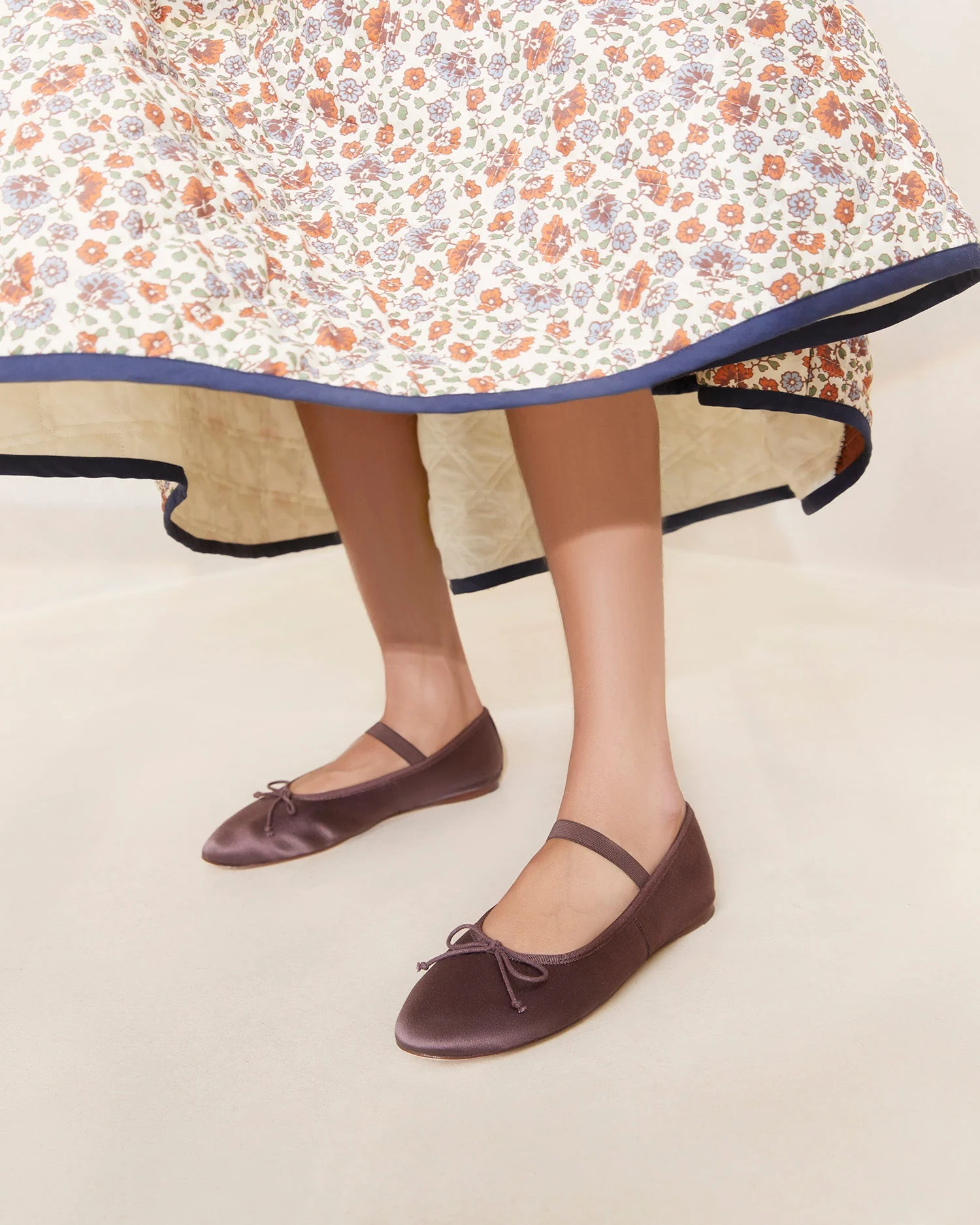 Leonie Ballet Flat | Chocolate Satin - Image 5