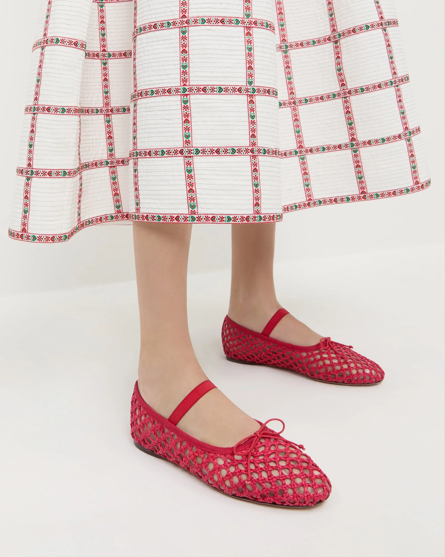 Leonie Crochet Ballet Flat | Red - Image 2